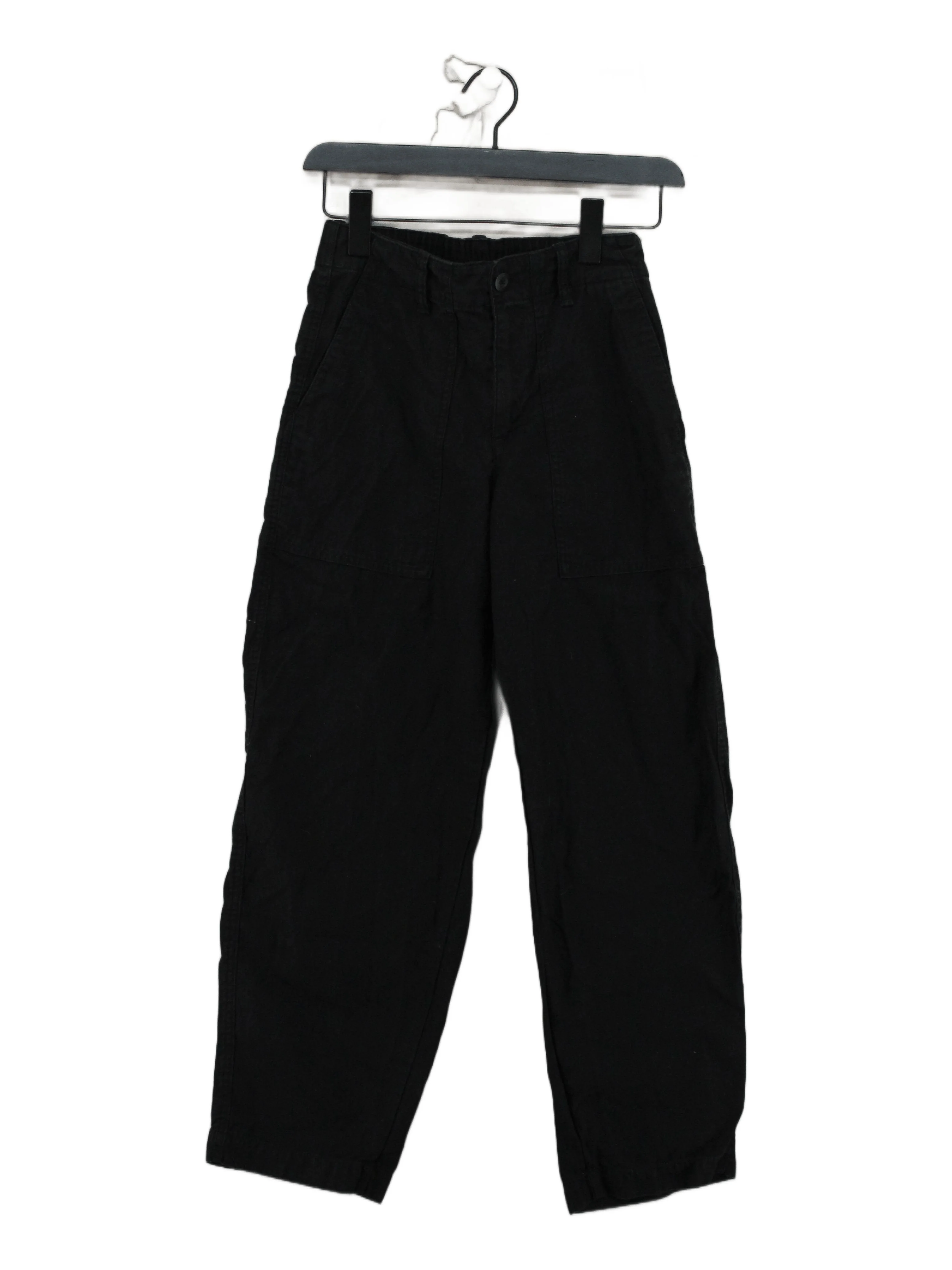 Uniqlo Women's Trousers XS Black 100% Cotton Tapered Chino
