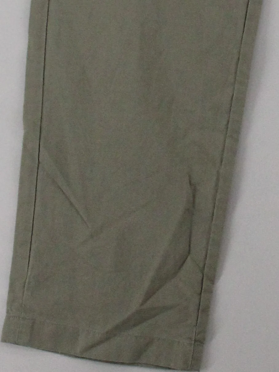 Uniqlo Women's Trousers XS Green Linen with Viscose, Polyester Tapered Chino - Image 4