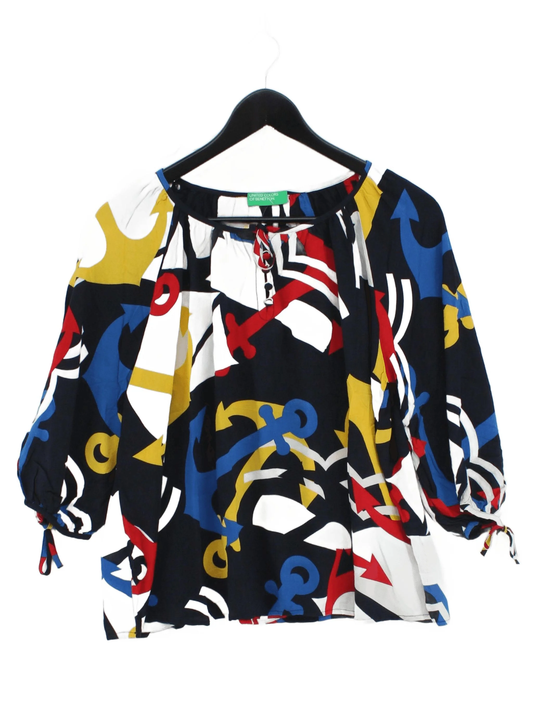United Colors Of Benetton Women's Blouse M Multi 100% Lyocell Modal Basic