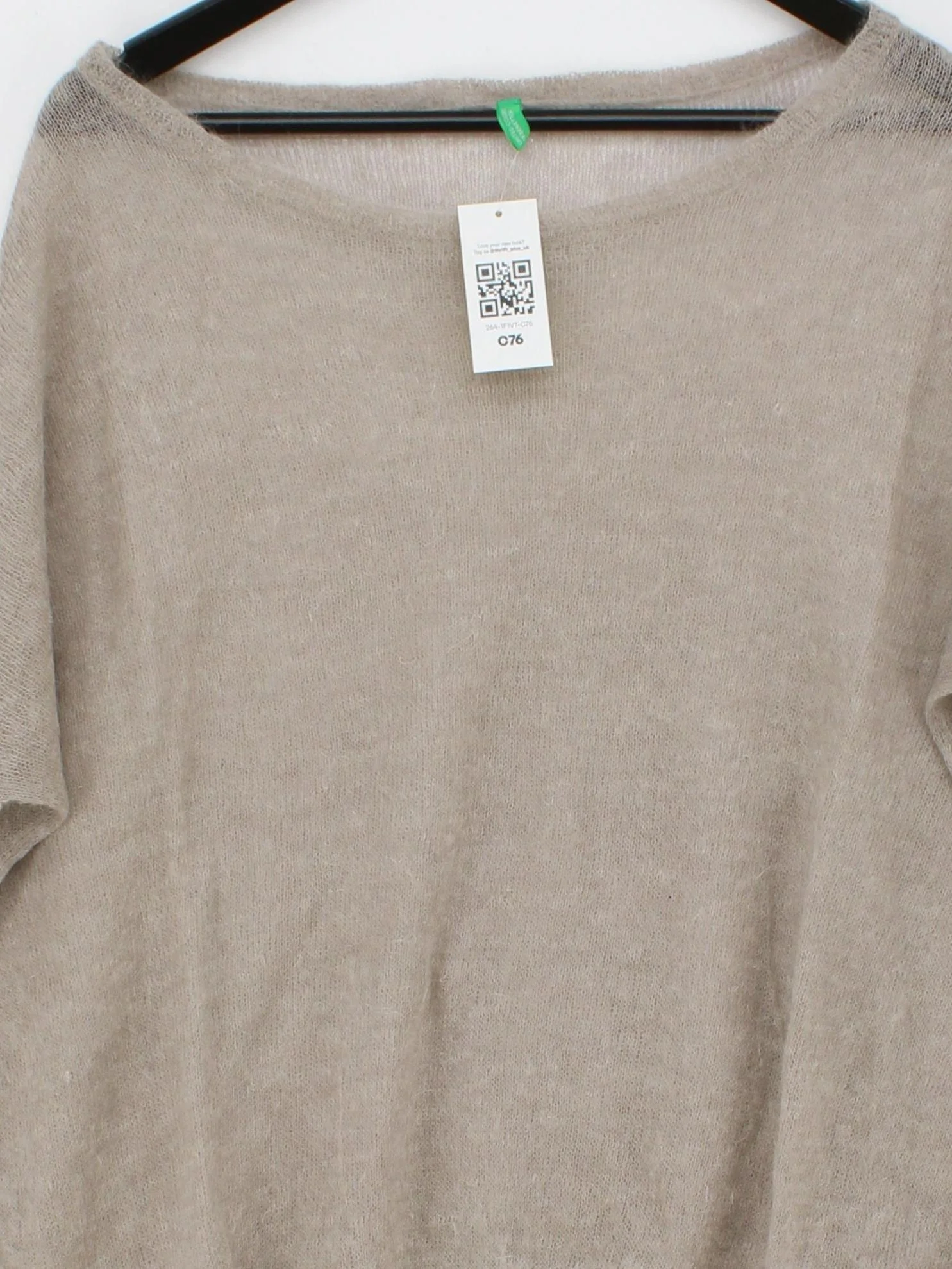 United Colors Of Benetton Women's Jumper S Grey Mohair with Acrylic Pullover - Image 3