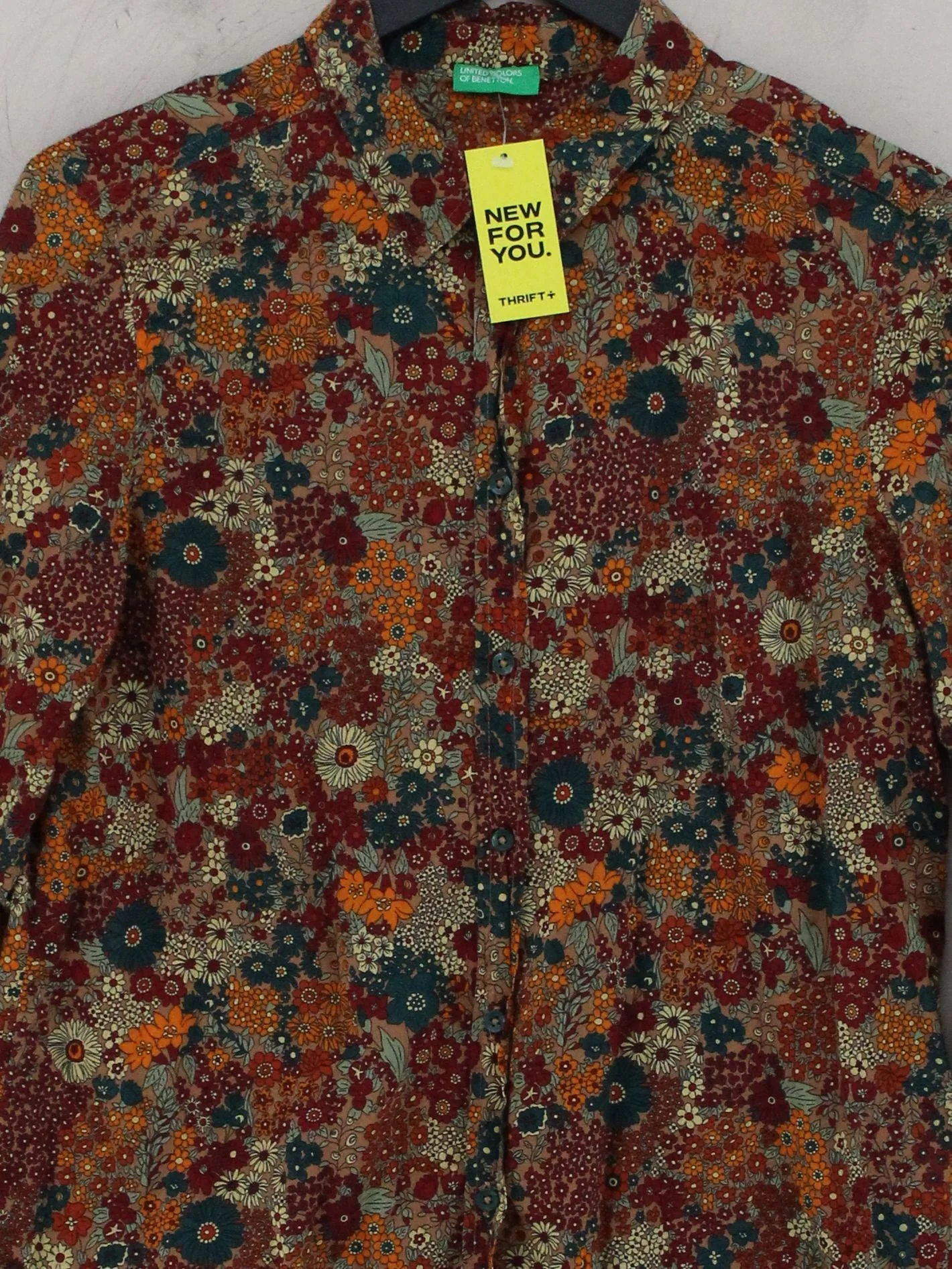 United Colors Of Benetton Women's Shirt S Multi 100% Cotton Basic - Image 3