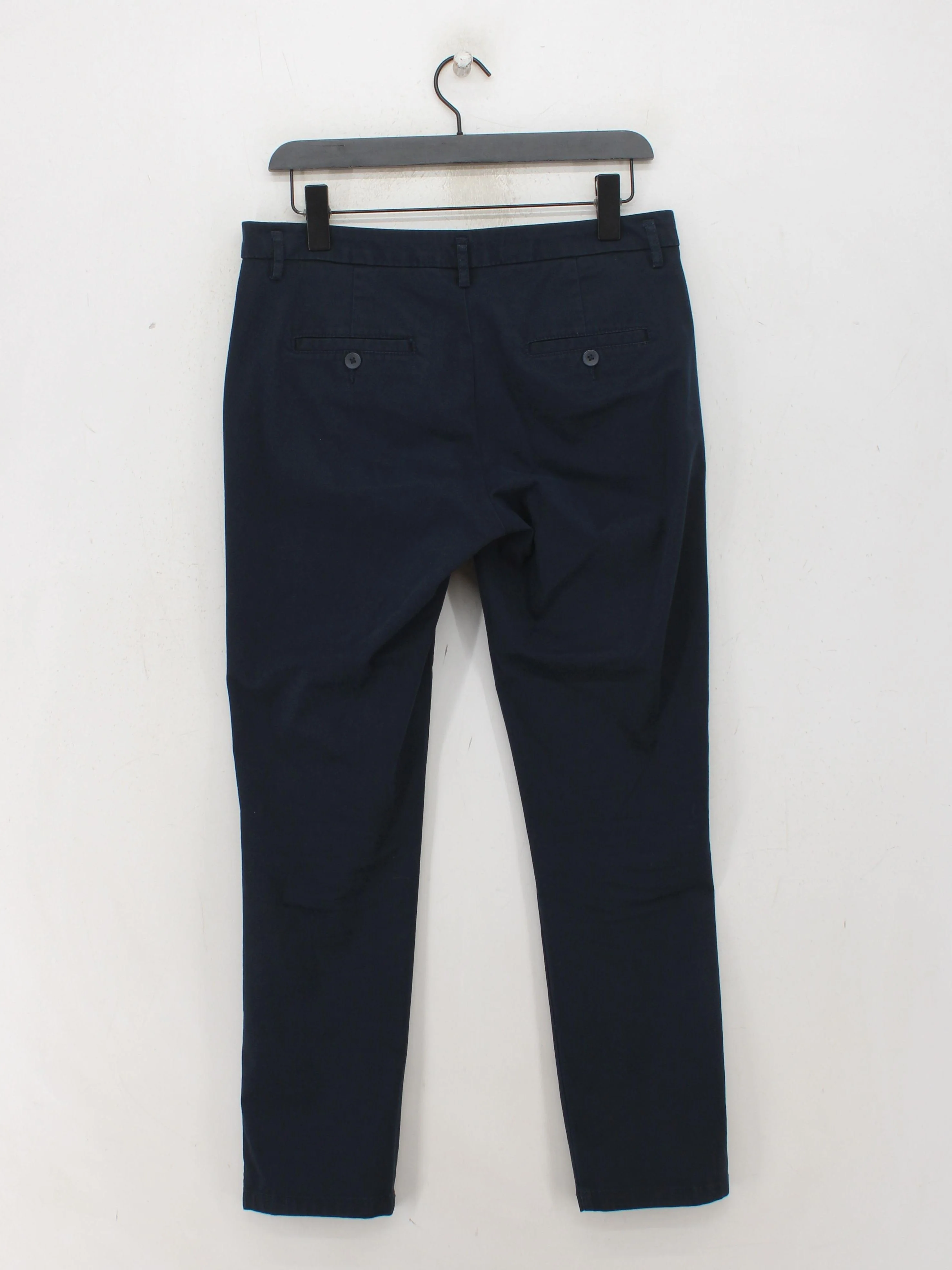 United Colors Of Benetton Women's Trousers UK 12 Blue Cotton with Elastane Chino - Image 2