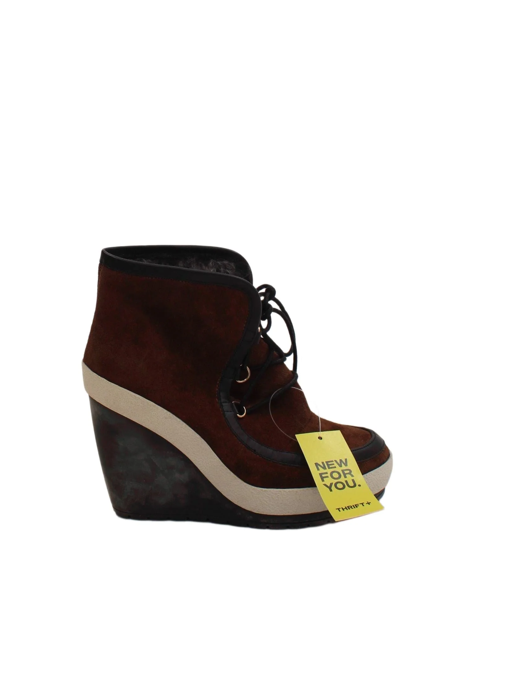 United Nude Women's Boots UK 2.5 Brown Suede with Faux Leather Platform