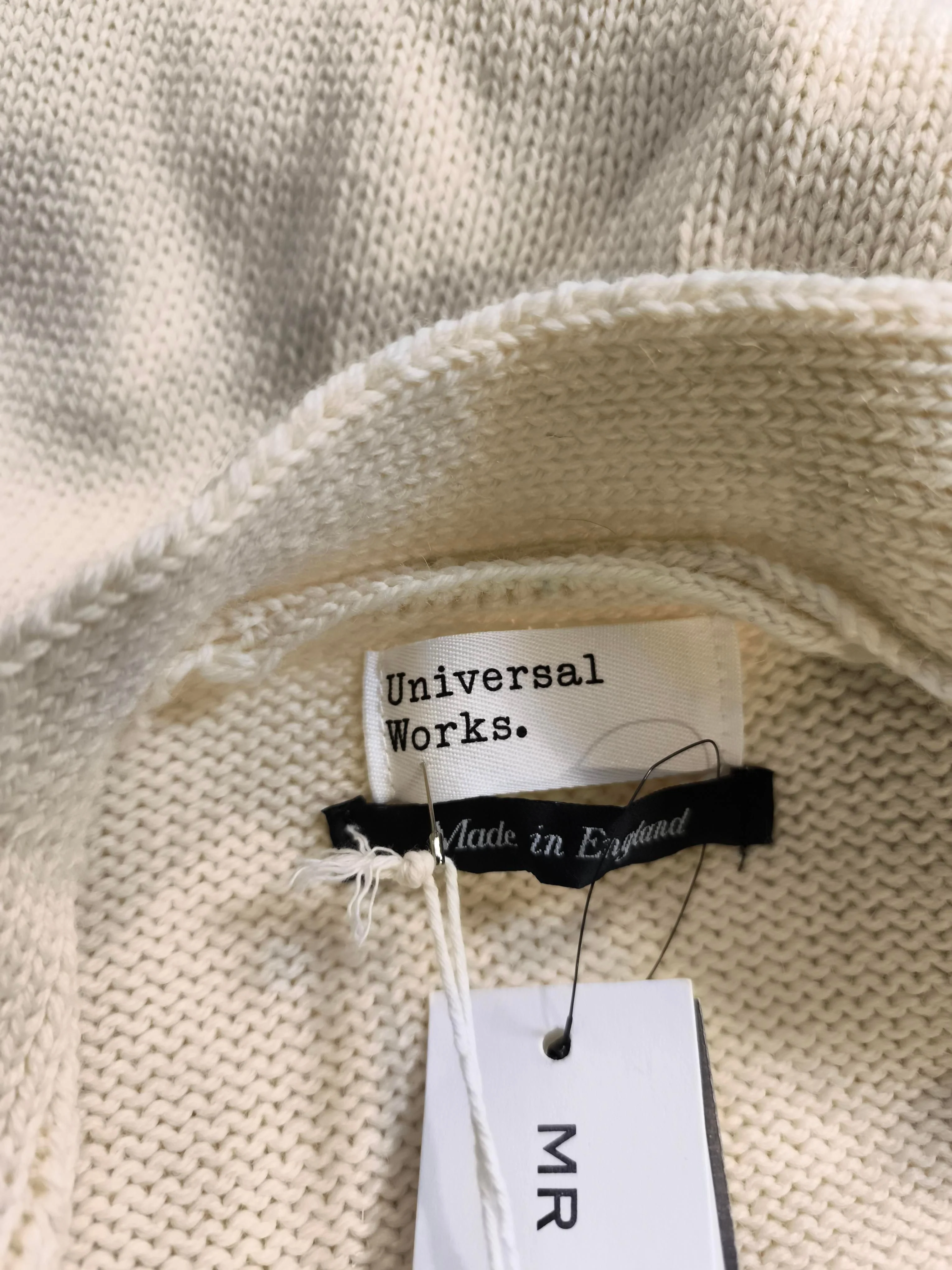 Universal Works Men's Cardigan XL Cream Wool with Polyamide V-Neck Cardigan - Image 5