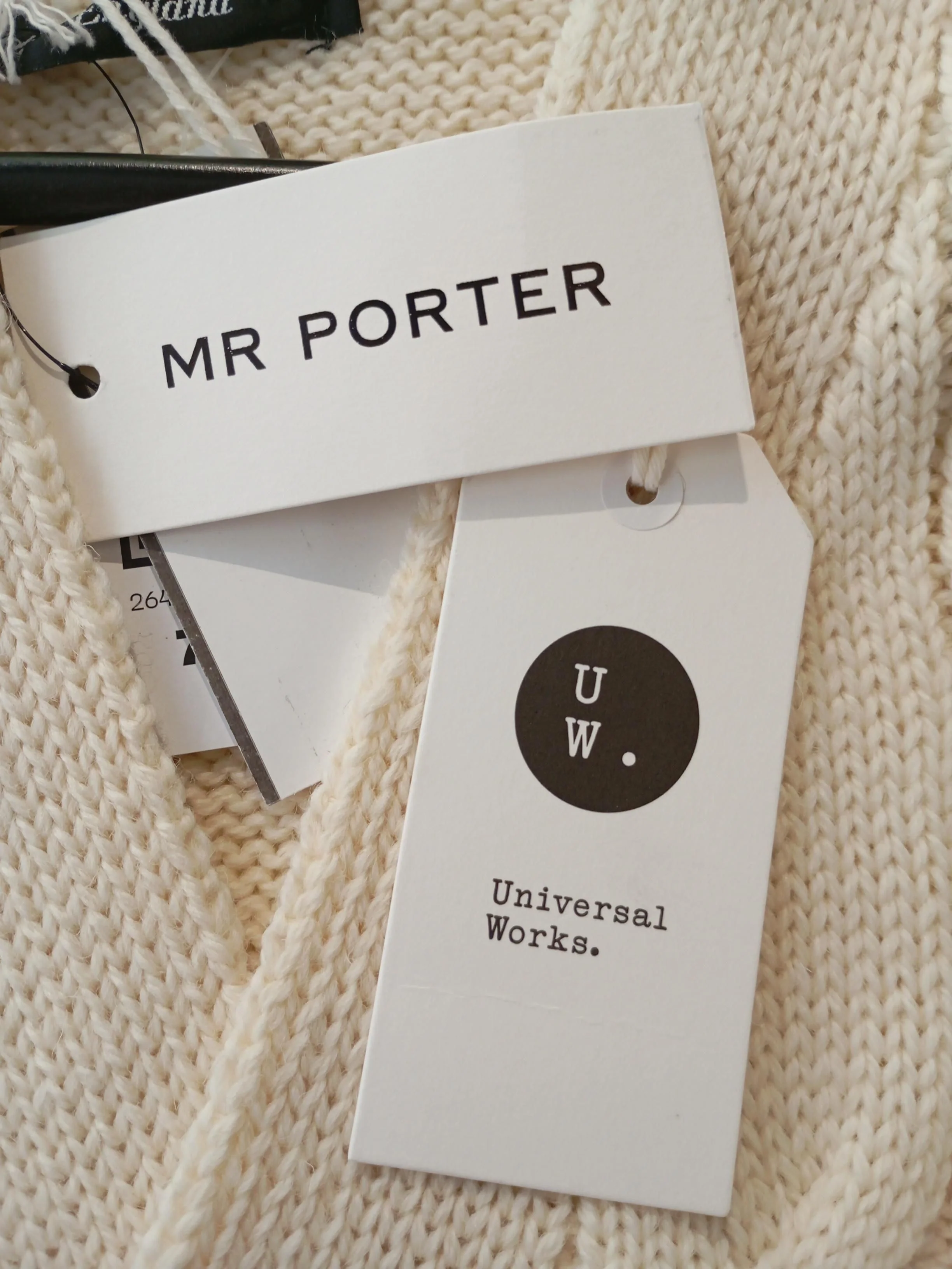 Universal Works Men's Cardigan XL Cream Wool with Polyamide V-Neck Cardigan - Image 7