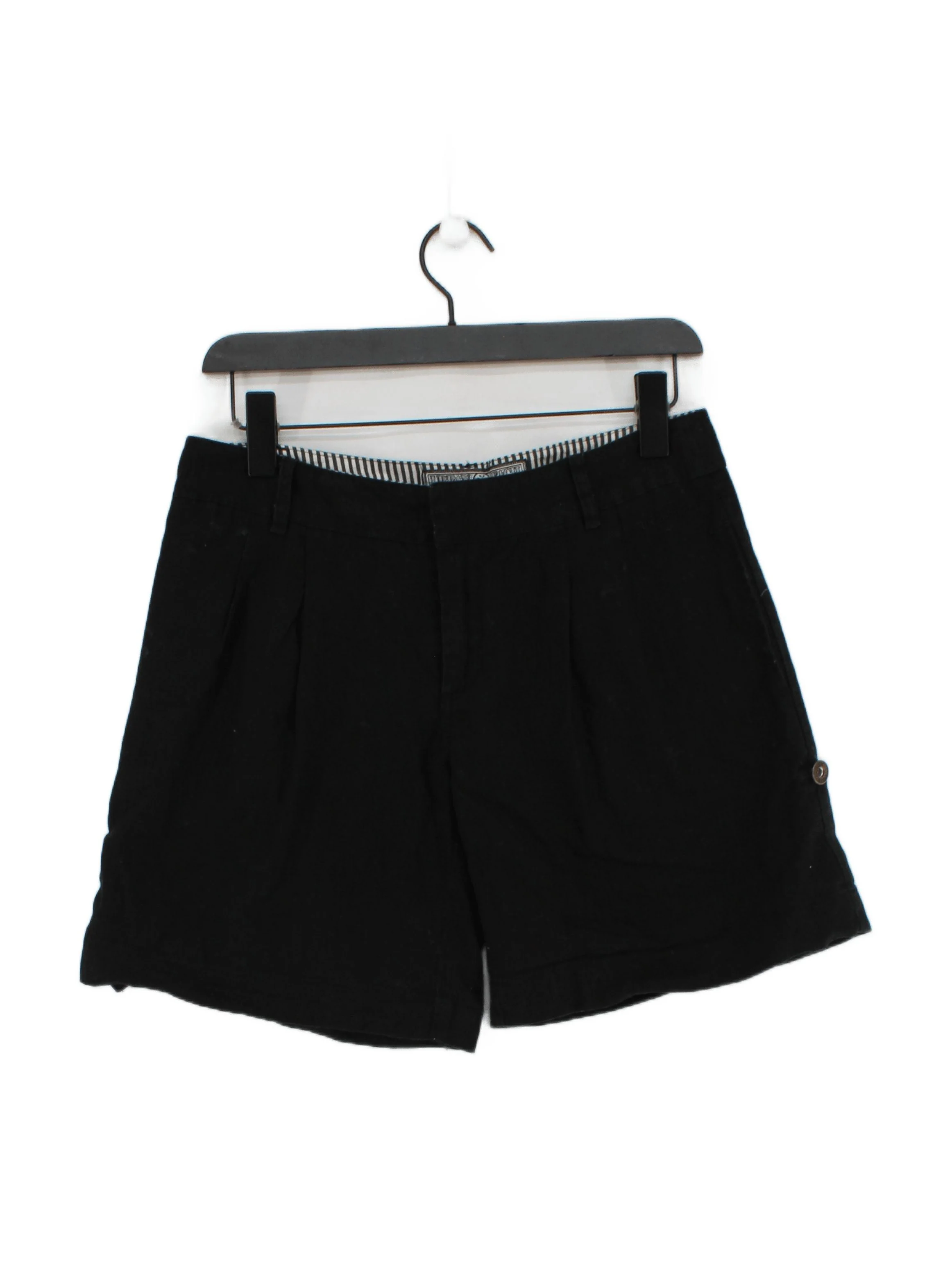Urban Beach Women's Shorts UK 10 Black Linen with Cotton Mom
