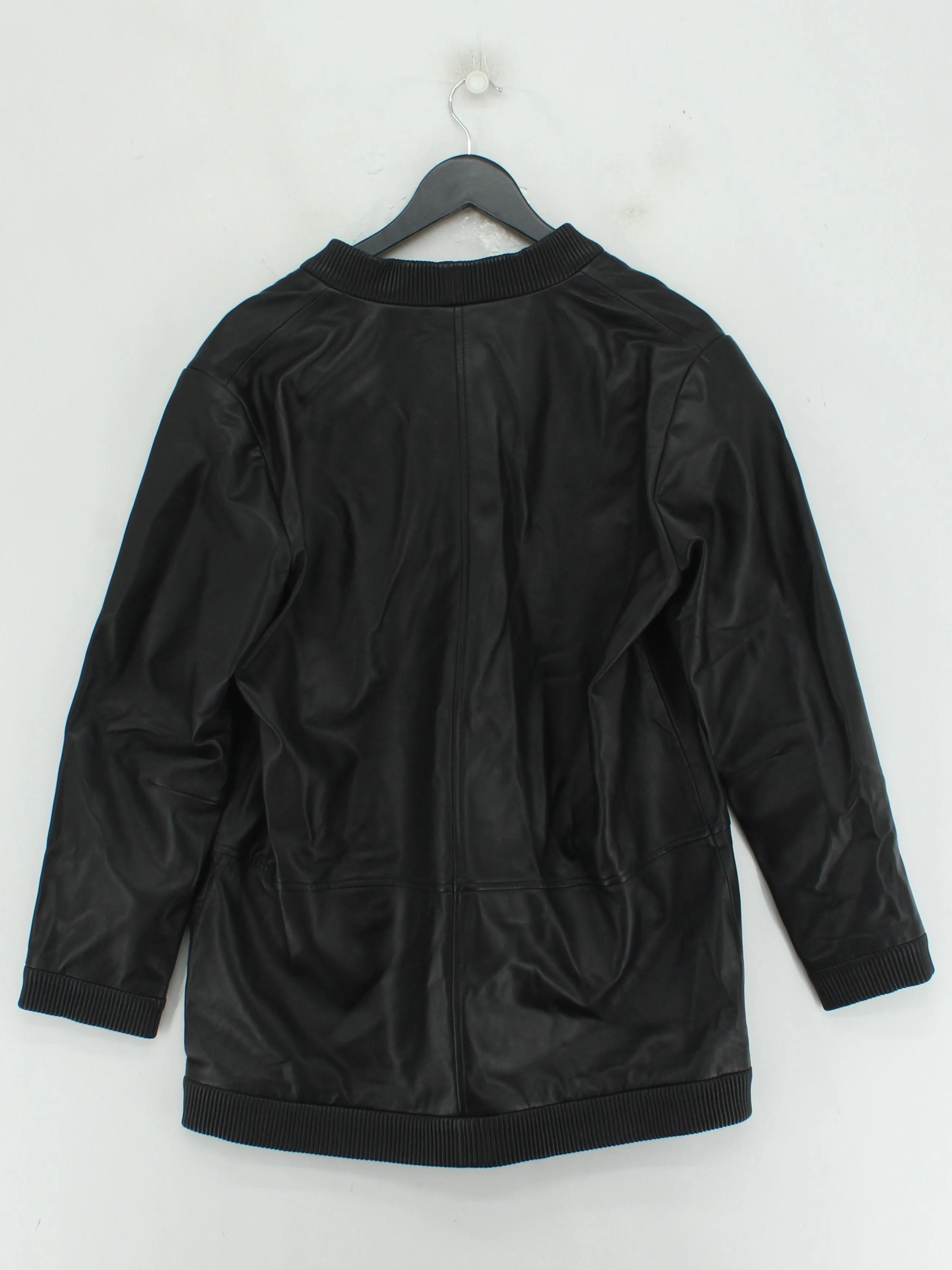 Uterque Women's Cardigan L Black Leather with Polyester V-Neck Cardigan - Image 2