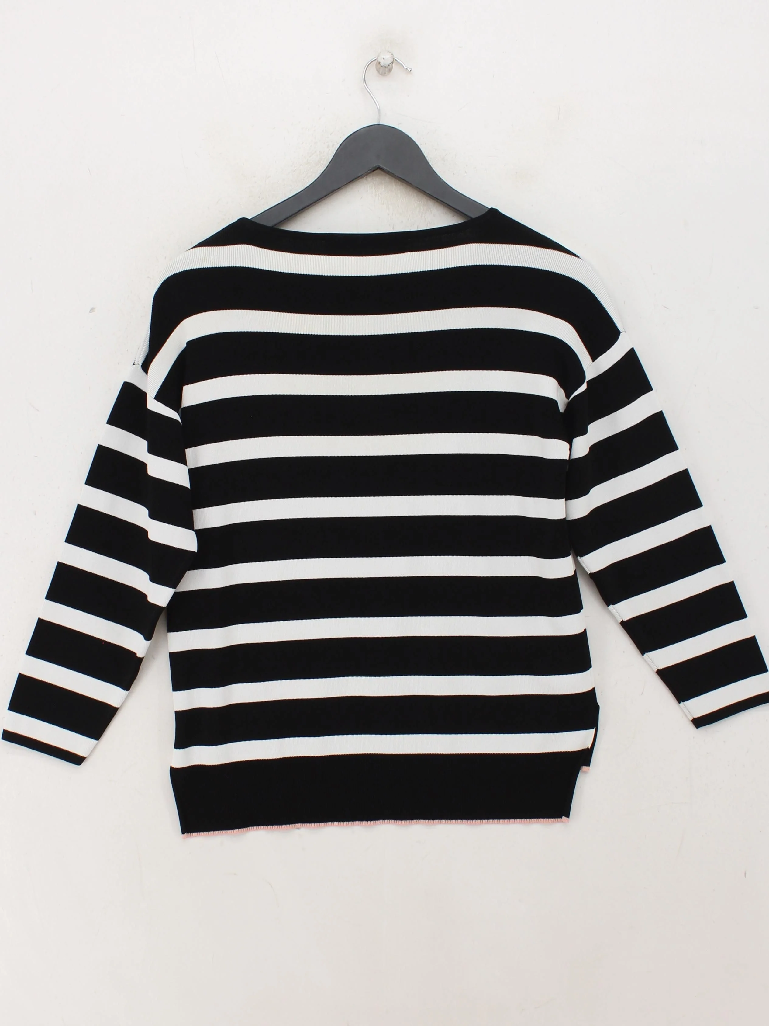 Uterque Women's Jumper UK 10 Multi Striped 100% Other Crew Neck Pullover - Image 2