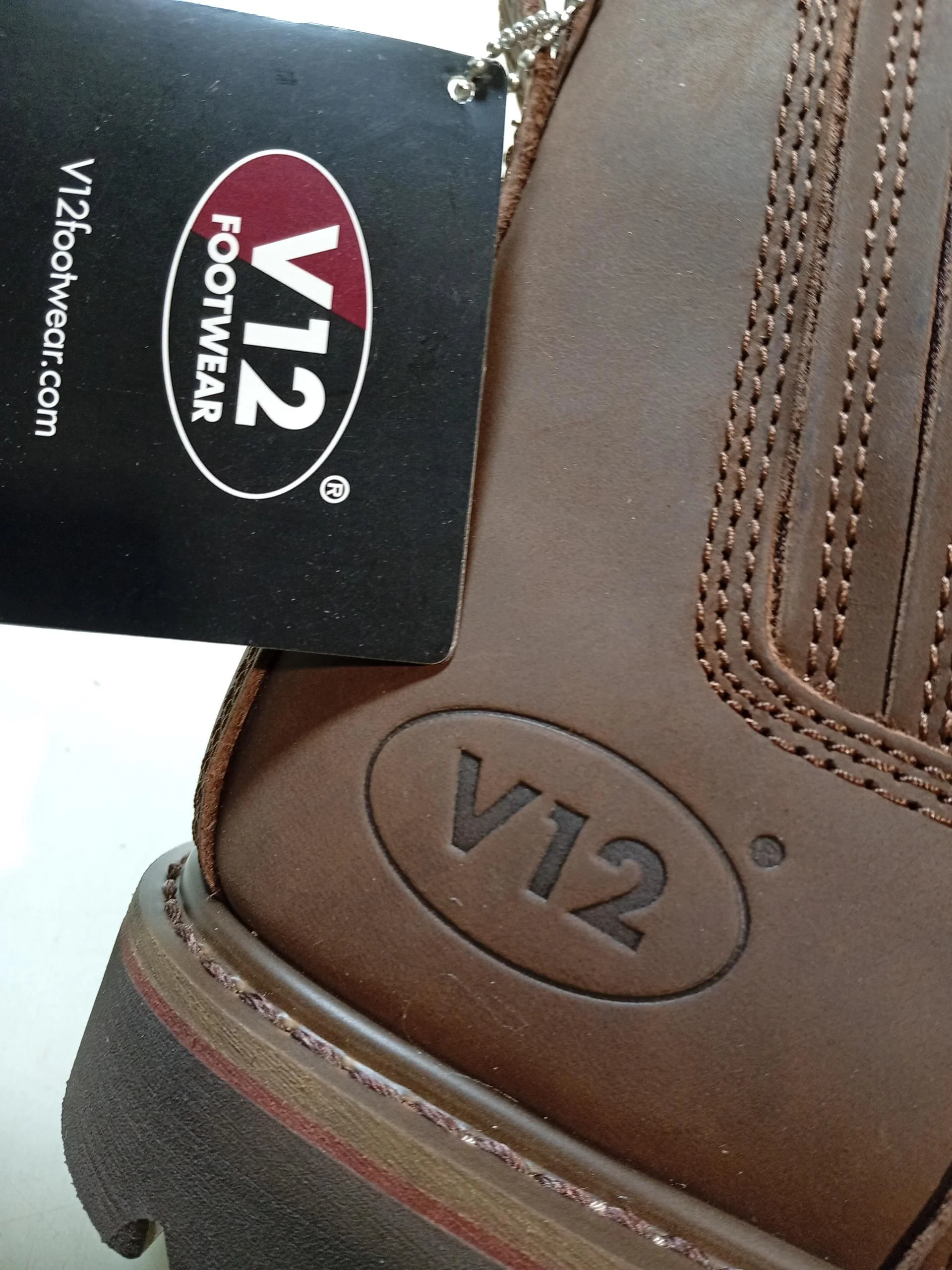 V12 Footwear Men's Boots UK 12 Brown 100% Leather Chelsea - Image 9