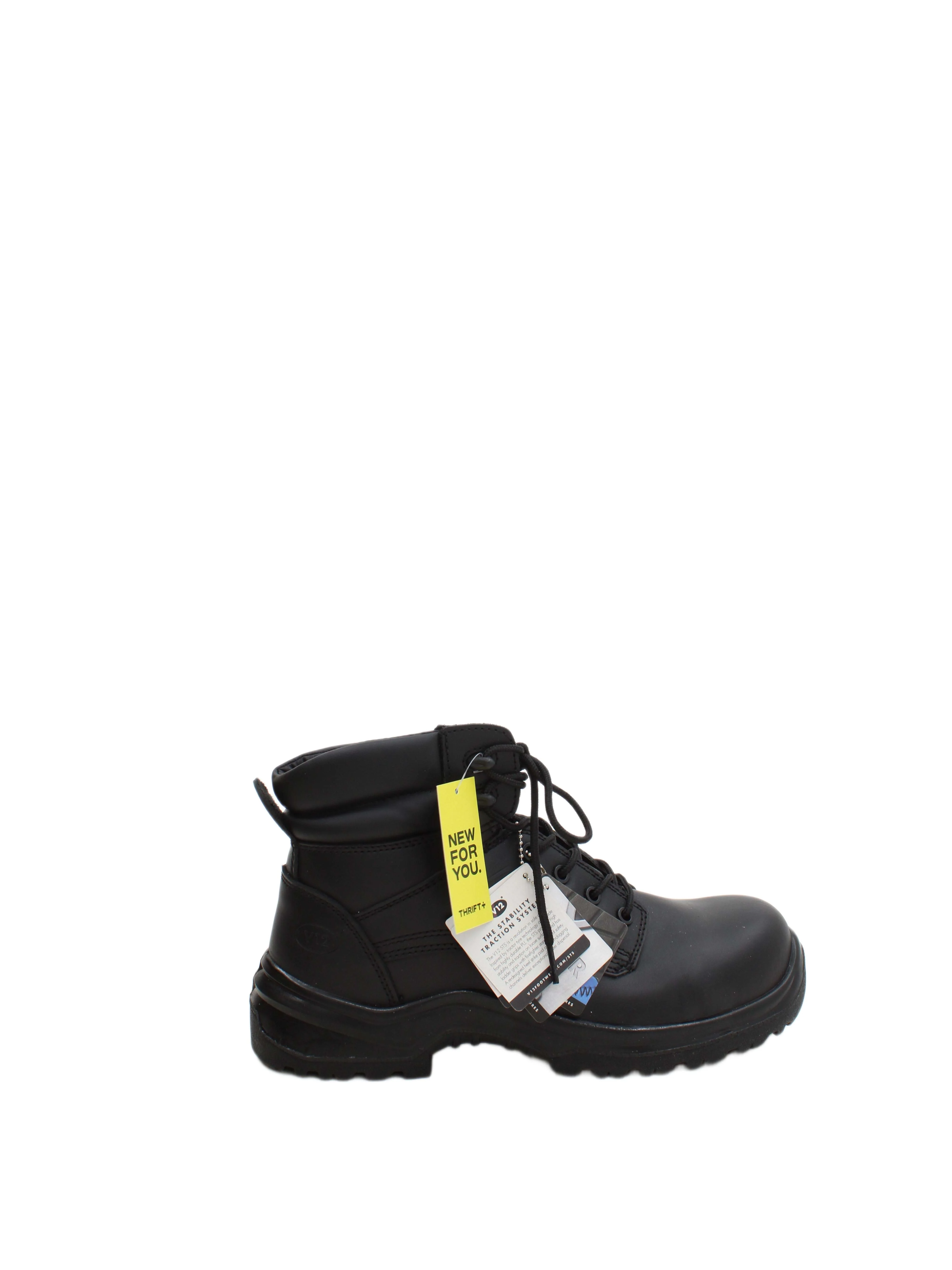 V12 Footwear Men's Boots UK 8 Black Leather with Other, Nylon Combat