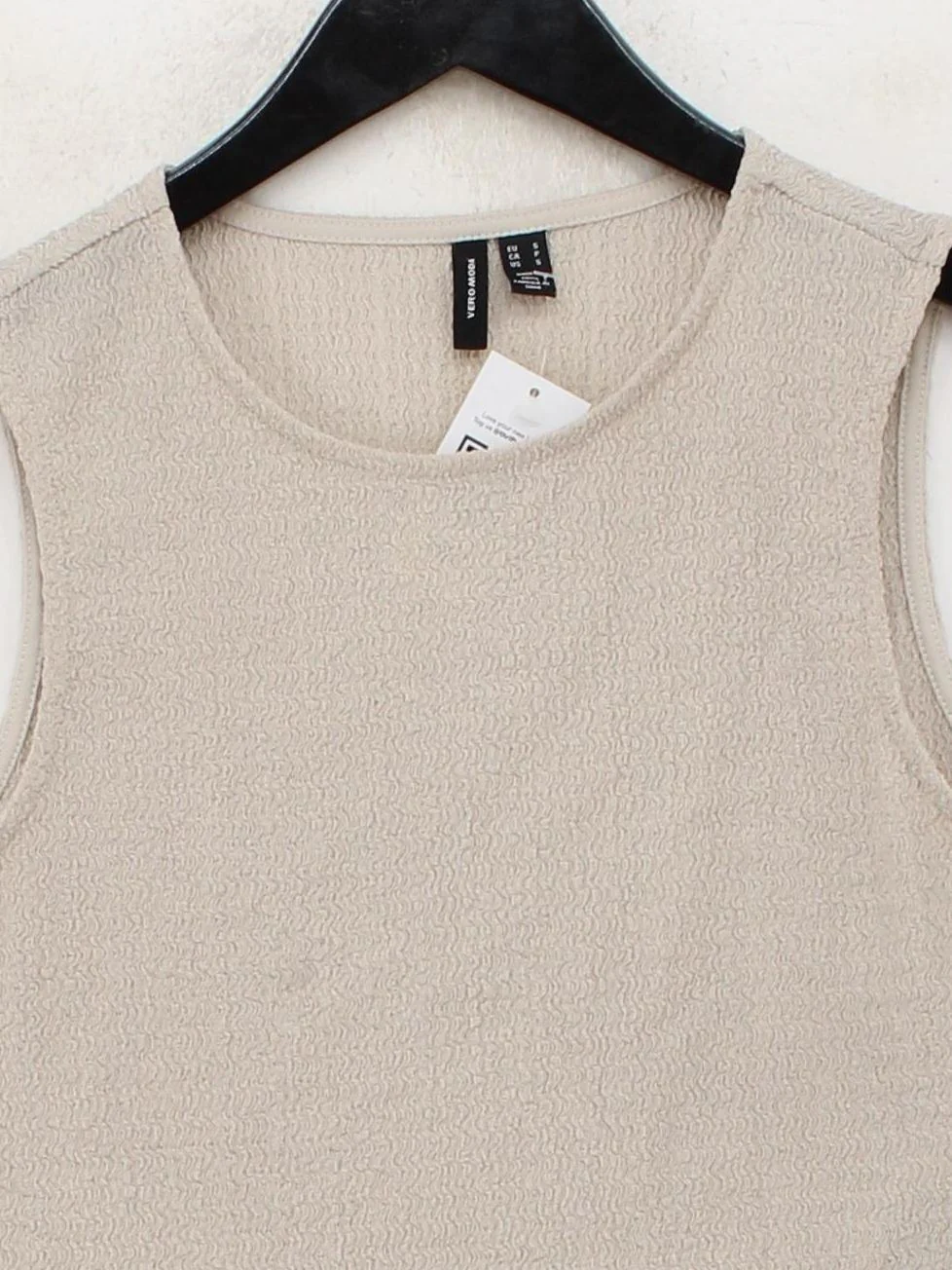 Vero Moda Women's Top S Cream Polyester with Elastane Cropped - Image 3