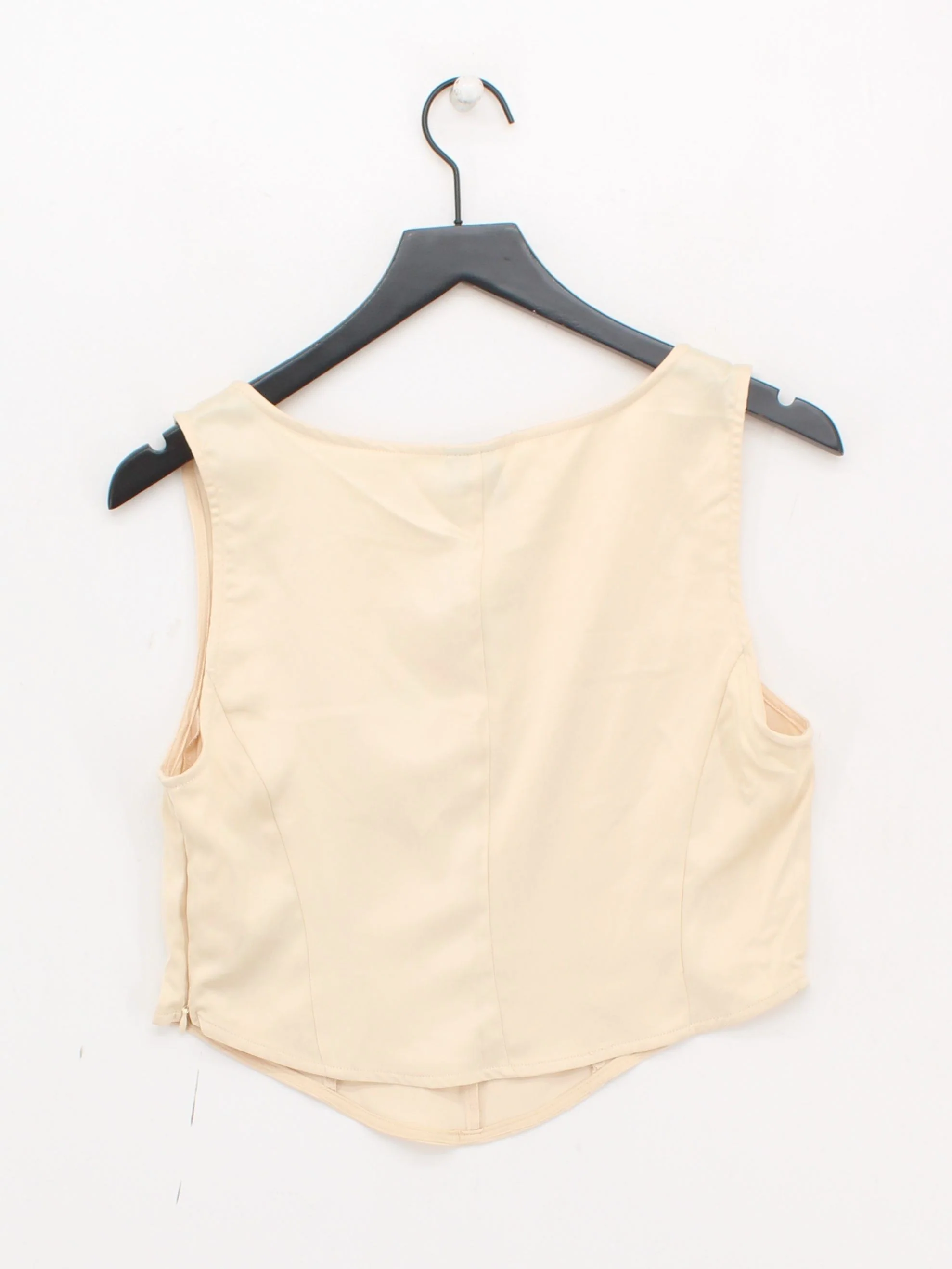 Vero Moda Women's Top UK 10 Cream Polyester with Elastane Cropped - Image 2