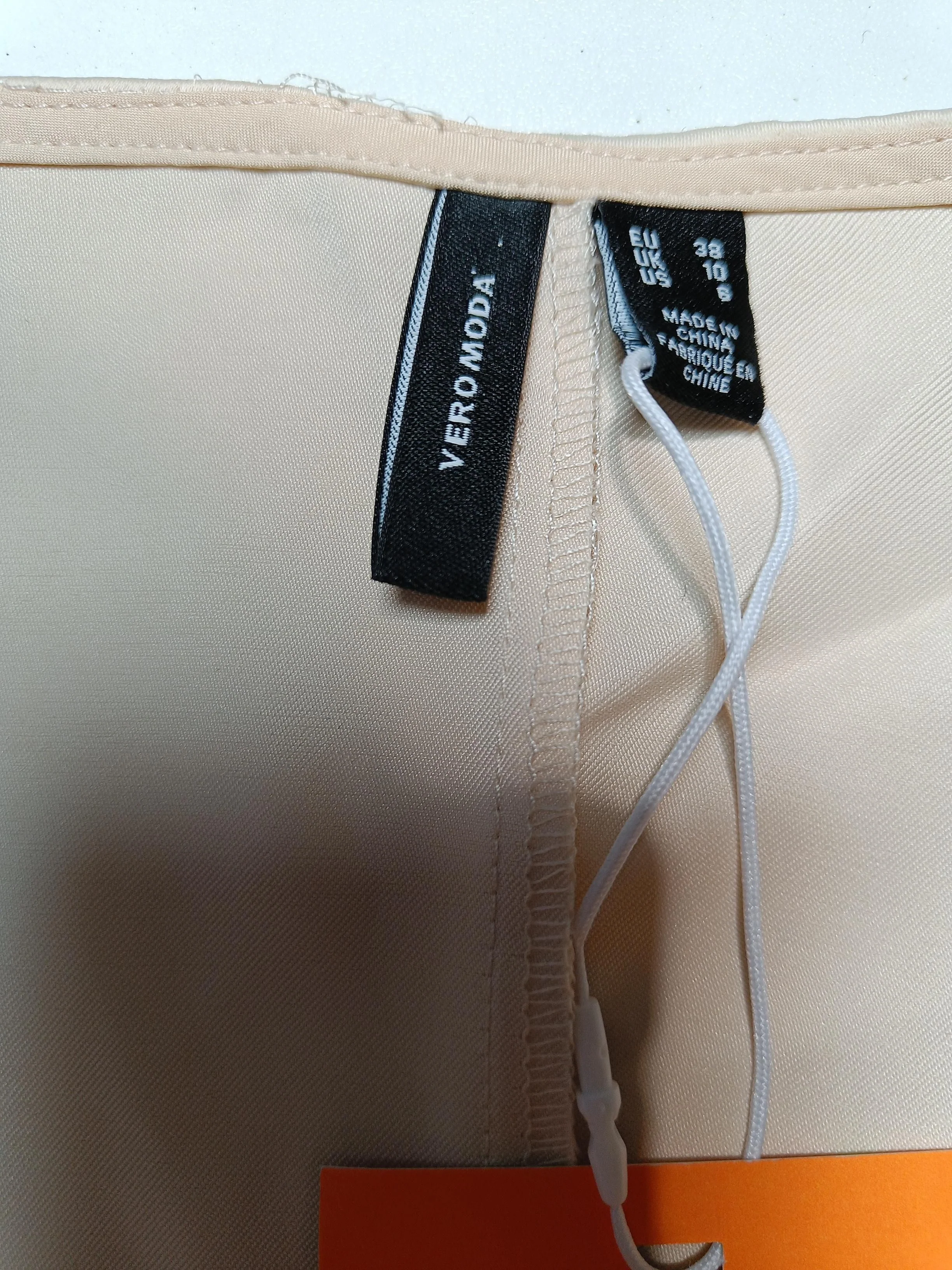 Vero Moda Women's Top UK 10 Cream Polyester with Elastane Cropped - Image 5