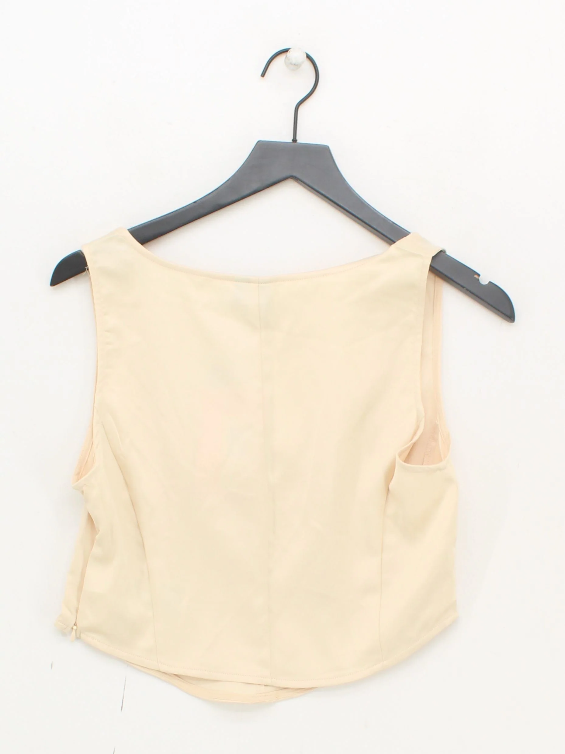 Vero Moda Women's Top UK 10 Cream Polyester with Elastane Cropped - Image 2