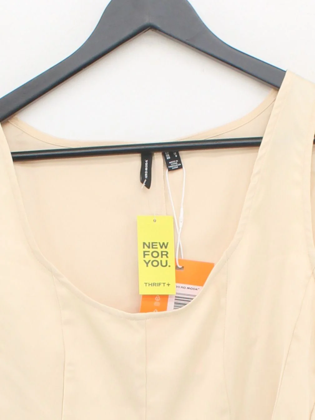 Vero Moda Women's Top UK 12 Cream Polyester with Elastane Cropped - Image 3