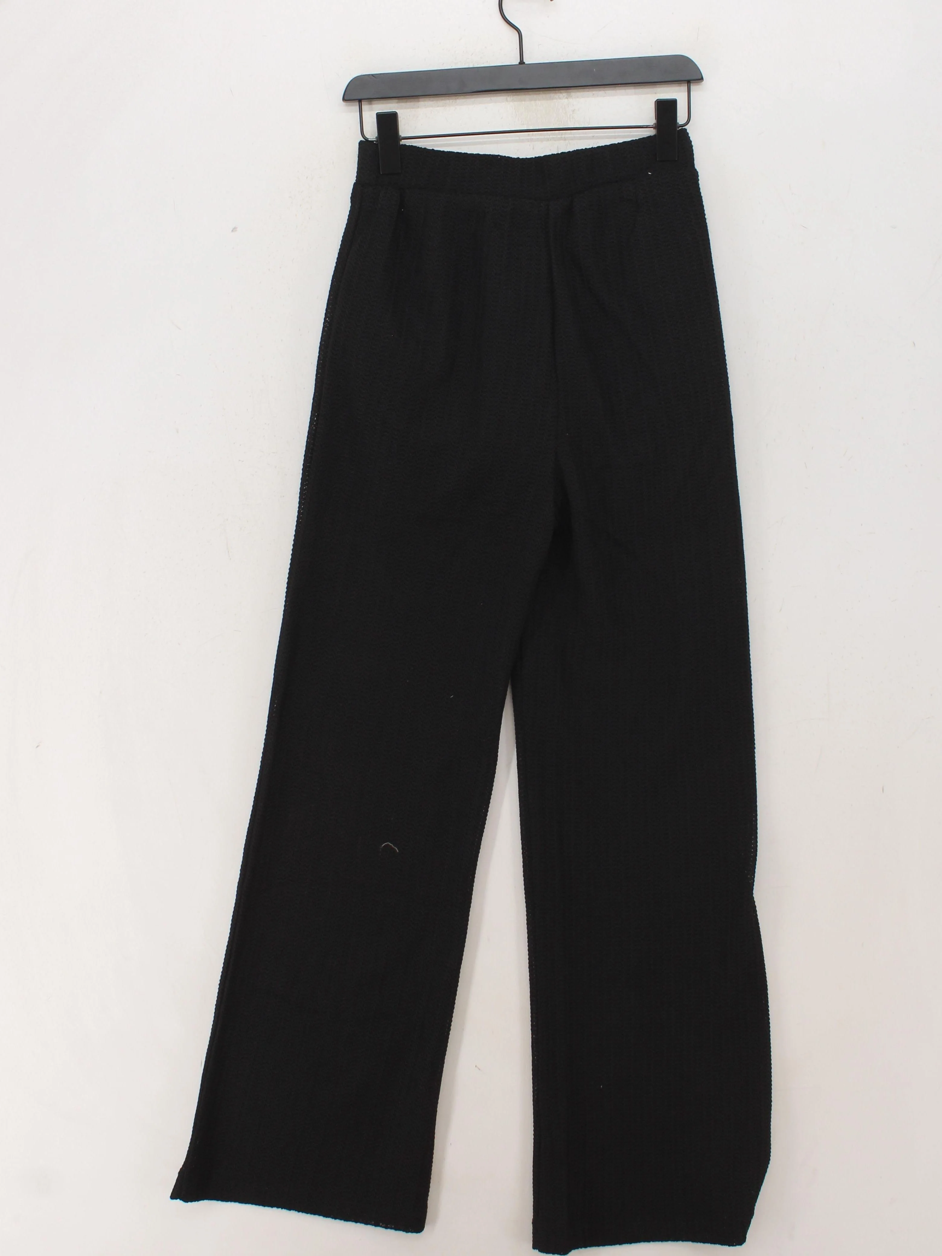 Vero Moda Women's Trousers S Black Polyester with Cotton Wide-Leg Chino - Image 2
