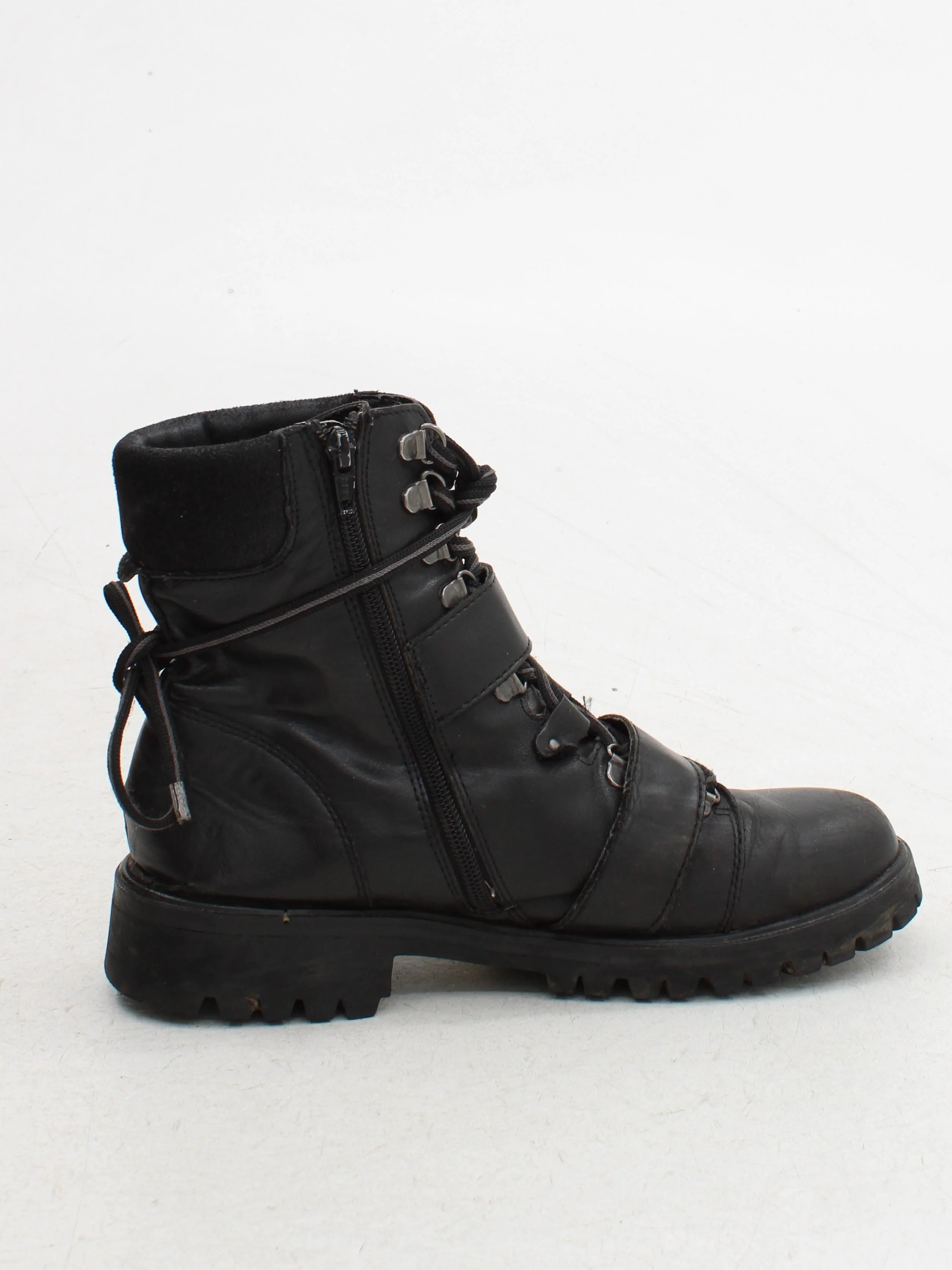 Vibram Men's Boots UK 9 Black 100% Leather Combat - Image 5