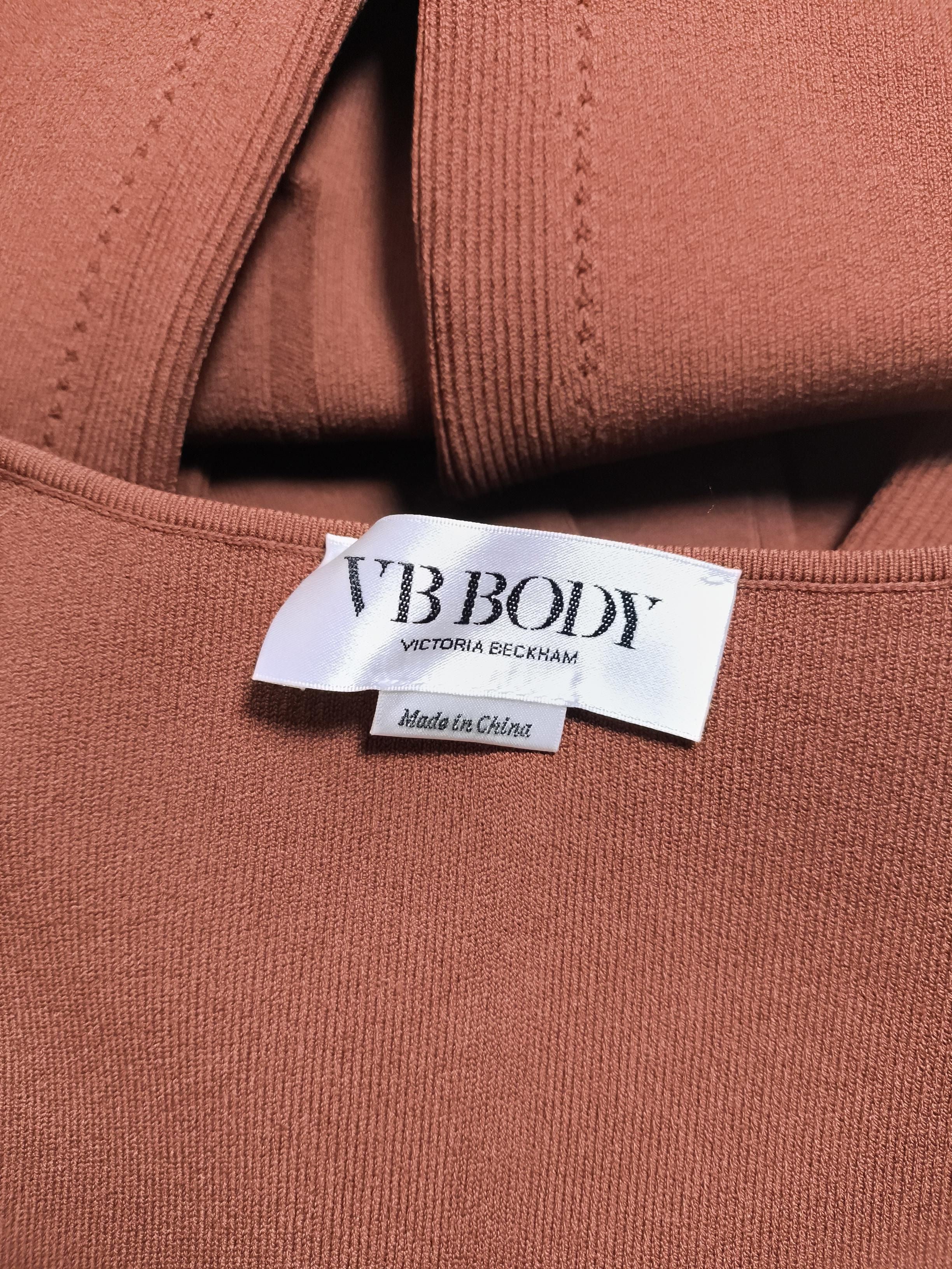 Victoria Beckham Bodycon Midi Dress M in Brown - Image 5