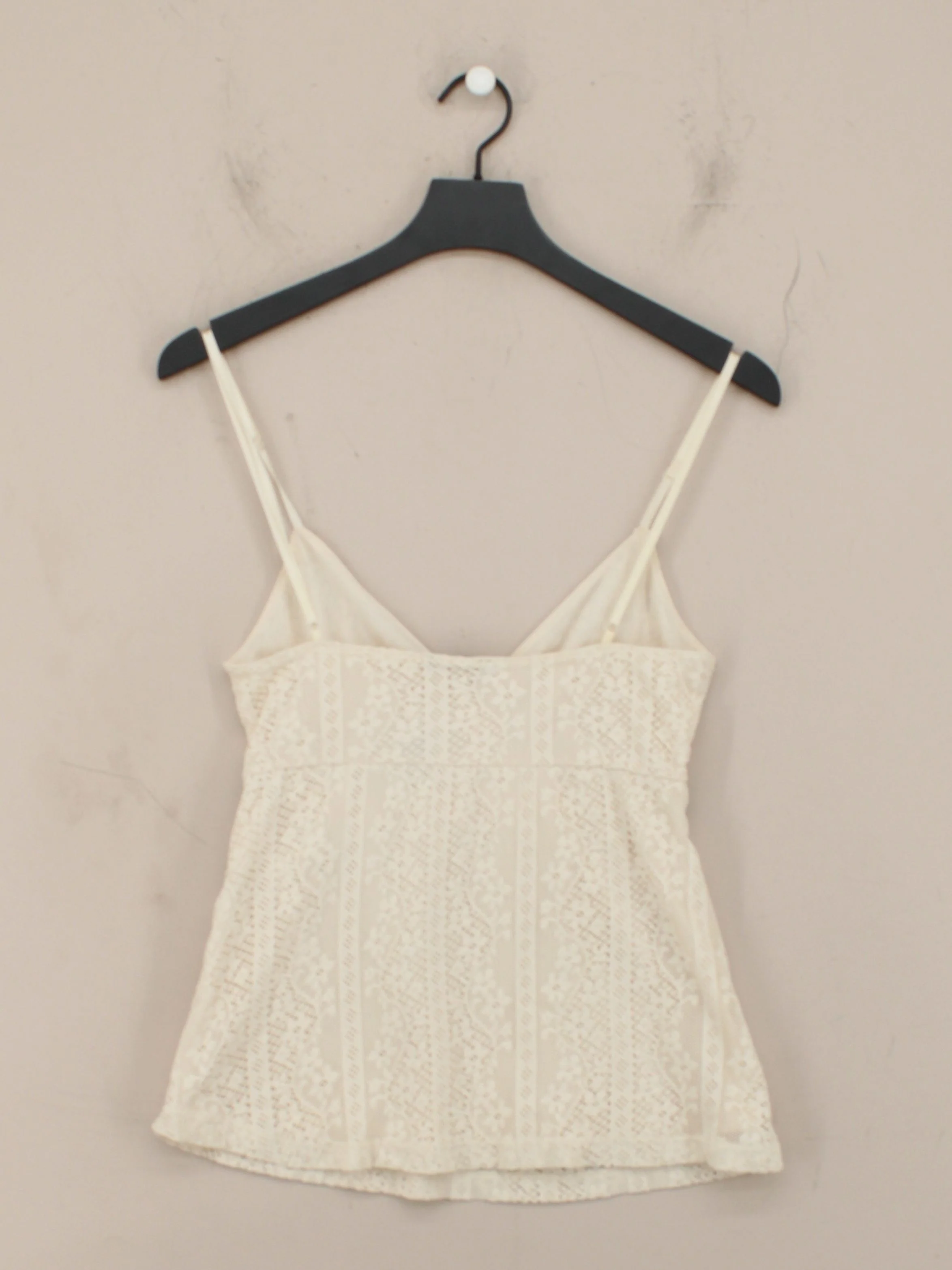 VILA Women's T-Shirt S Cream 100% Polyester Sleeveless V-Neck Camisole - Image 2