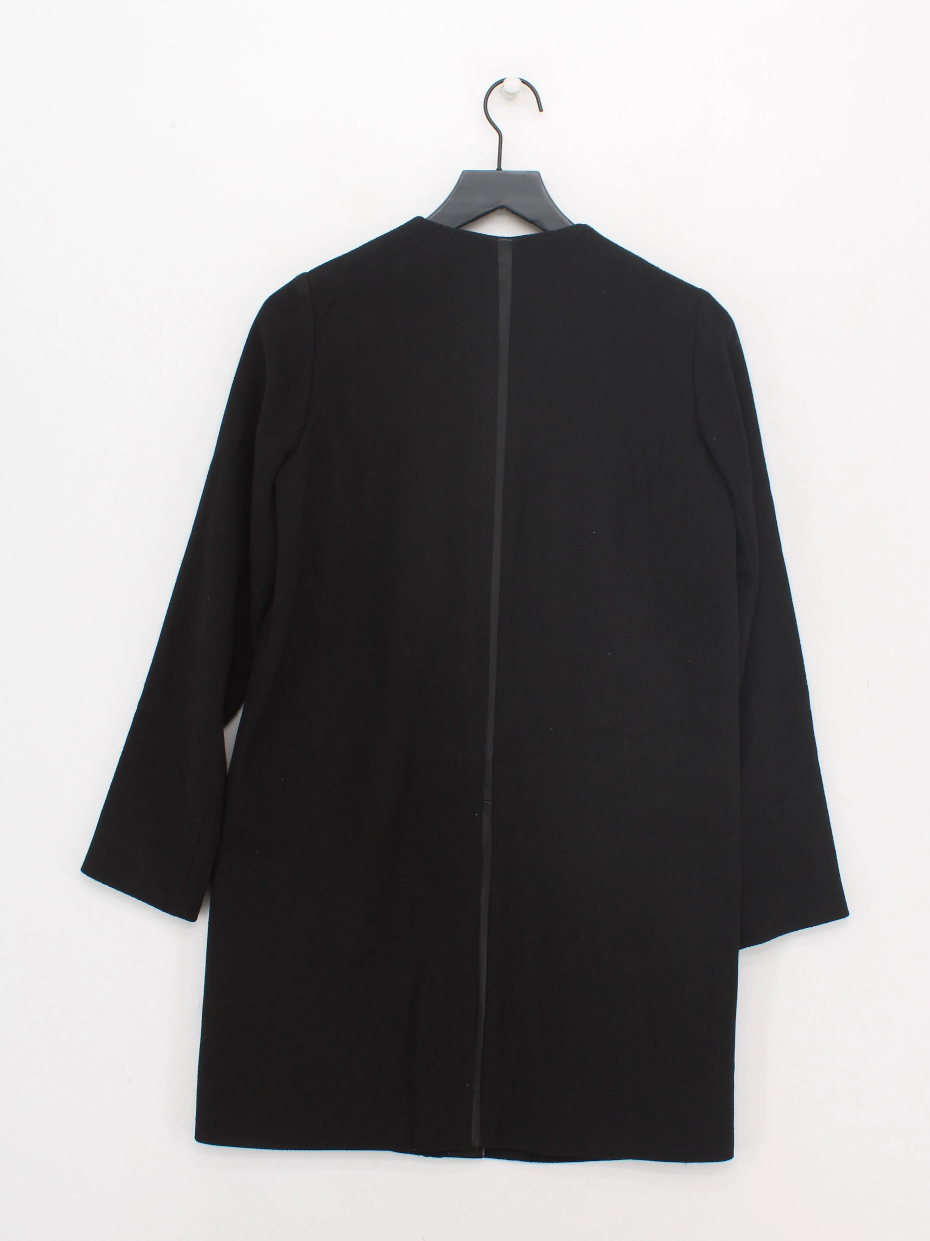 Vince Women's Coat XS Black Cotton with Leather, Polyester Overcoat - Image 2