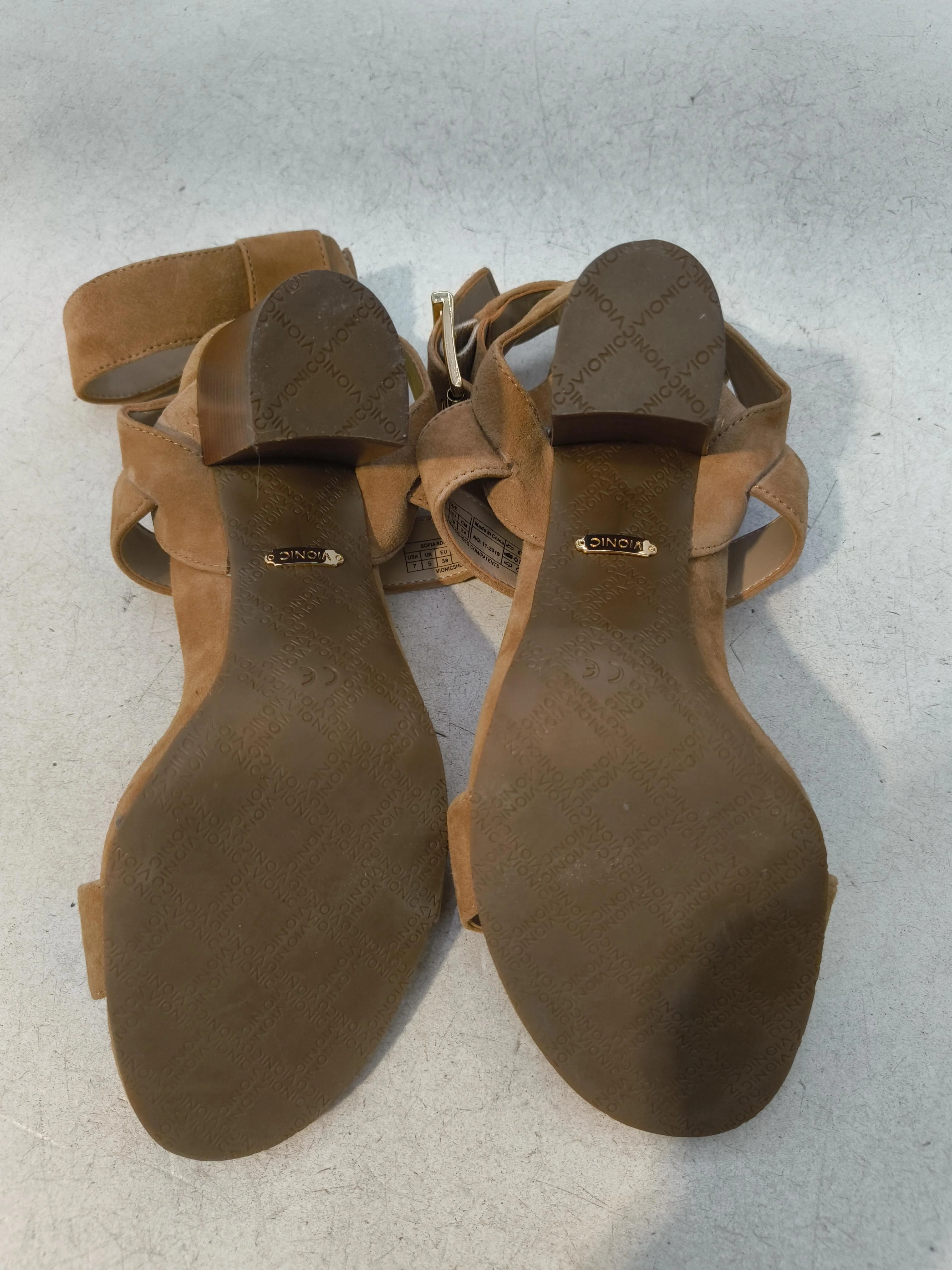 Vionic Women's Sandals UK 7 Tan 100% Suede Strappy - Image 7