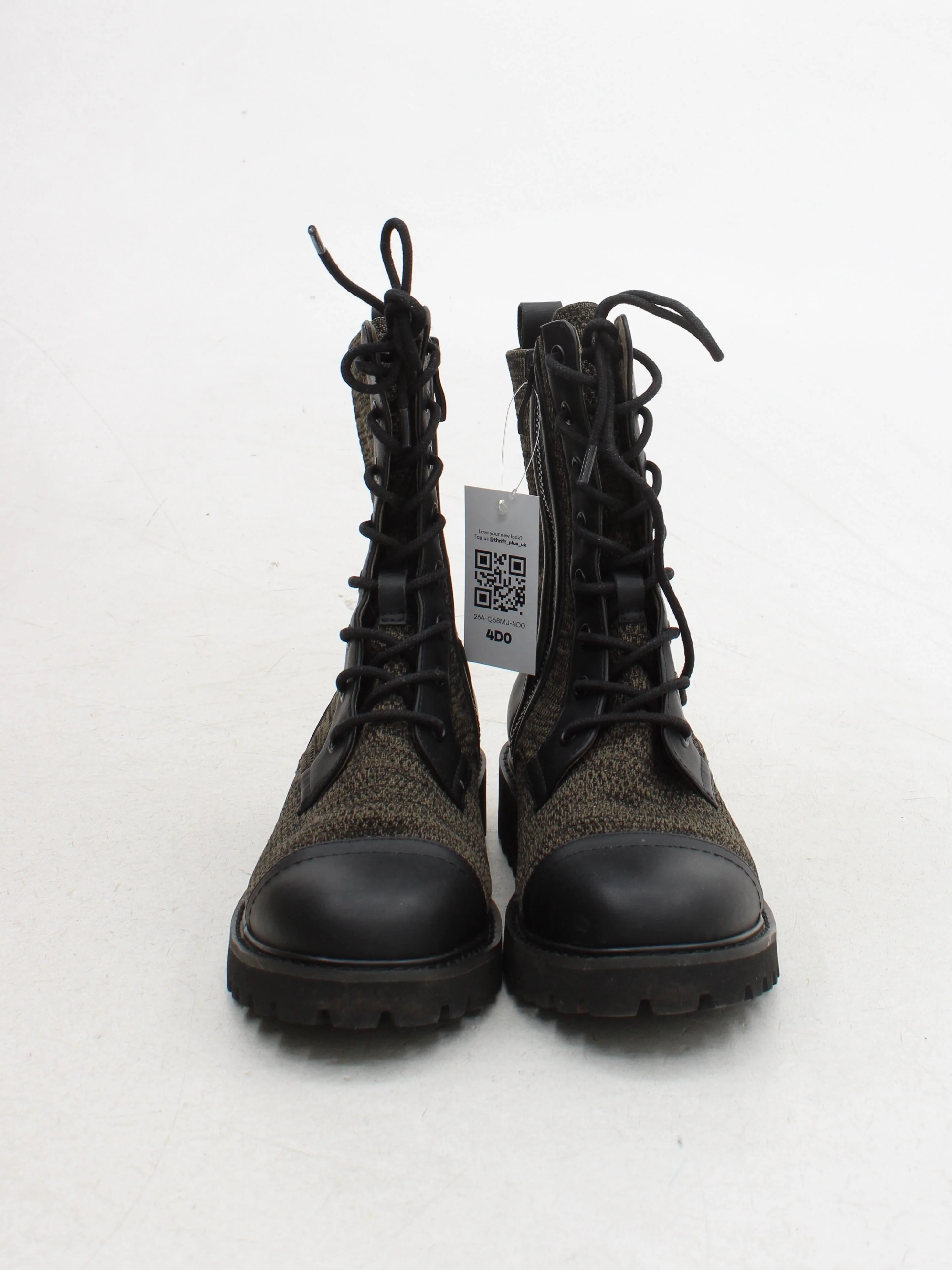 Vivaia Women's Boots UK 5.5 Green 100% Faux Leather Combat - Image 2