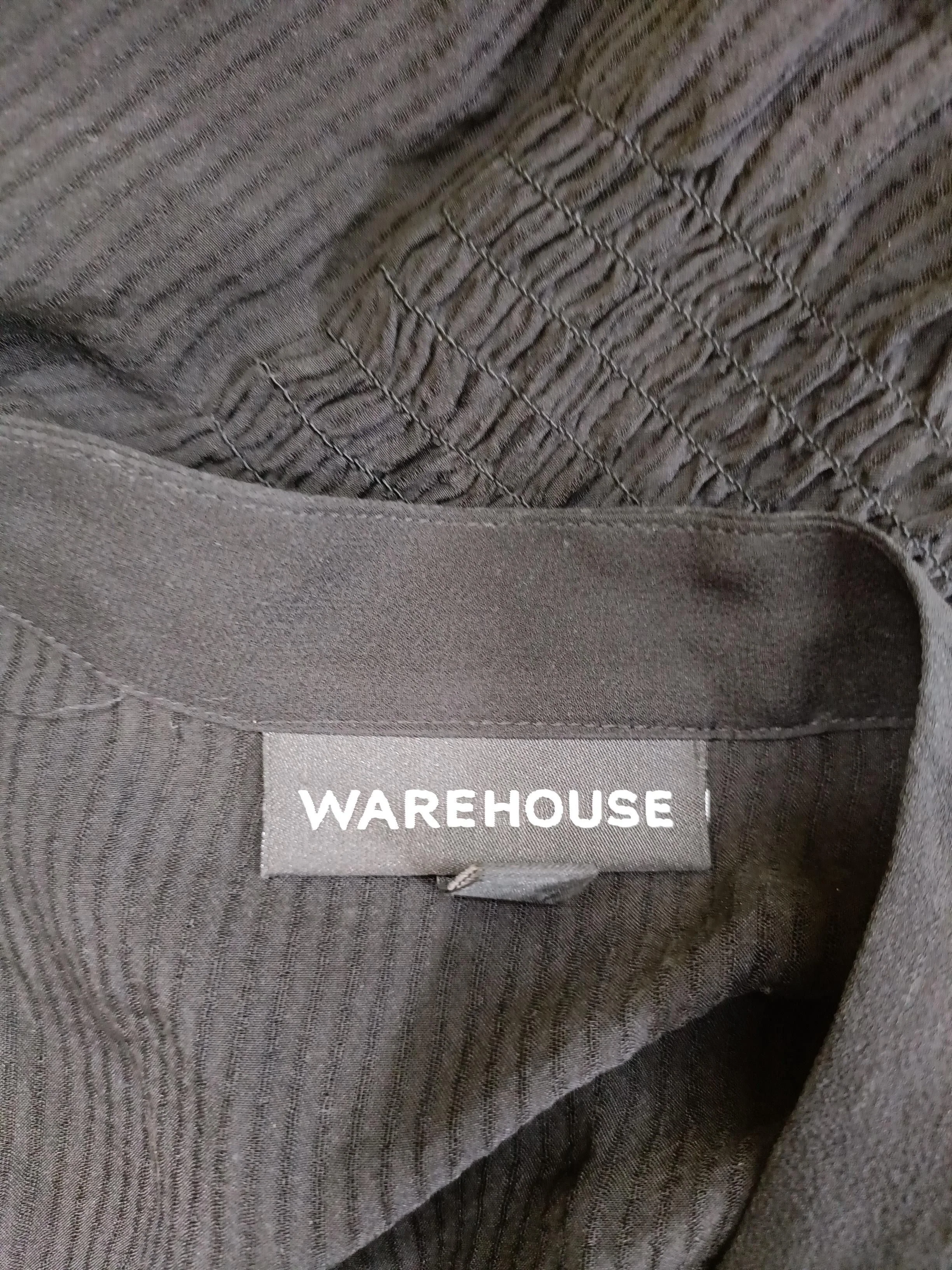 Warehouse Women's Blouse UK 6 Black 100% Silk 3/4 Sleeve V-Neck Basic - Image 6