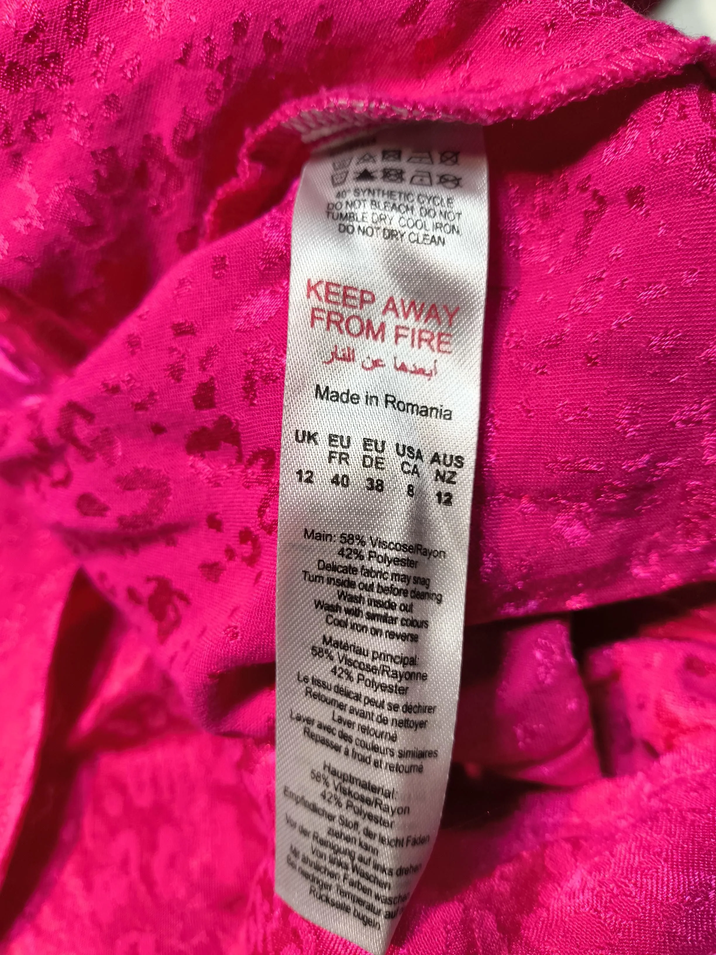 Warehouse Women's Maxi Skirt UK 12 Pink Viscose with Polyester Maxi - Image 7