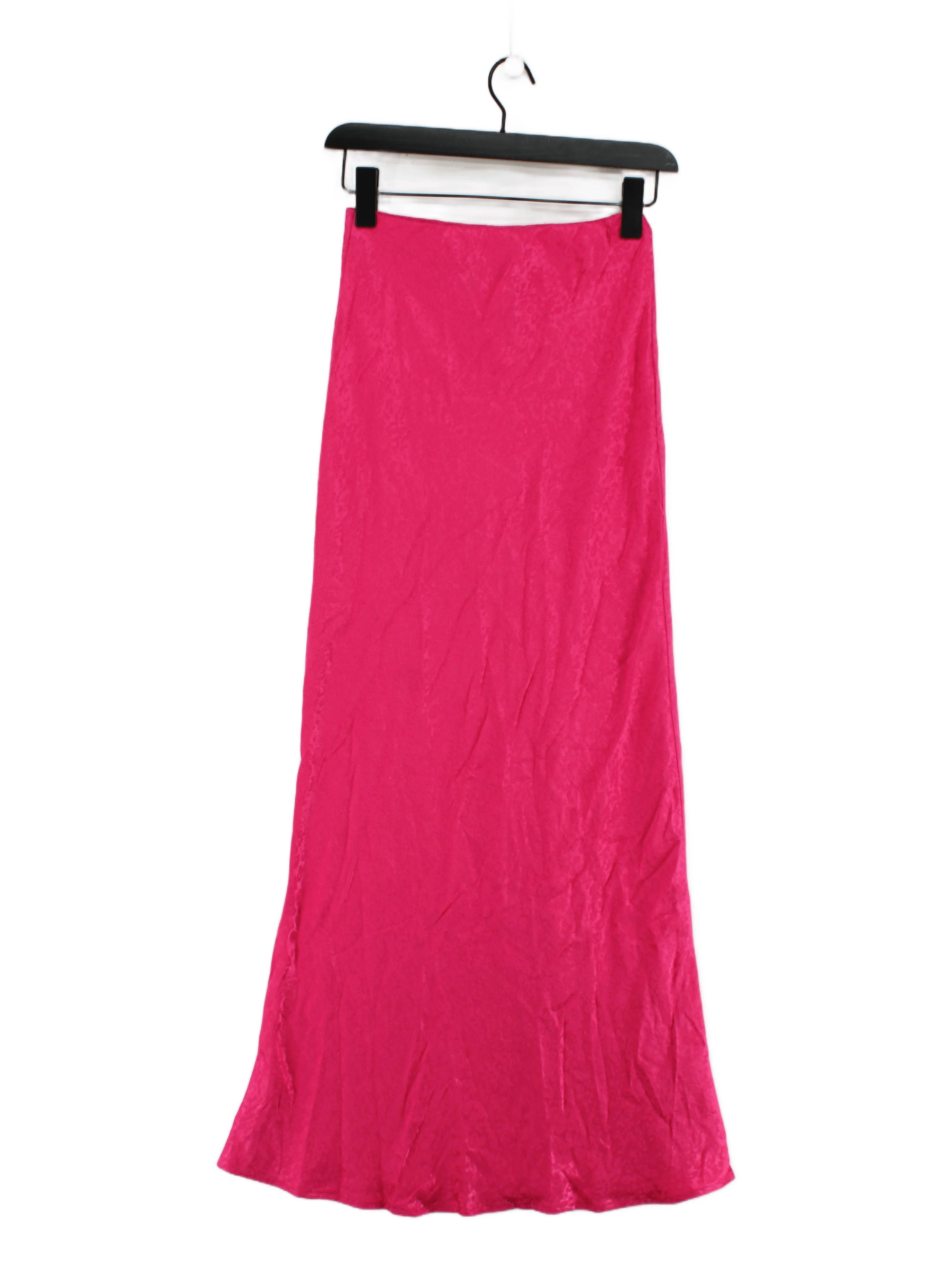 Warehouse Women's Maxi Skirt UK 8 Pink Viscose with Polyester Long Maxi