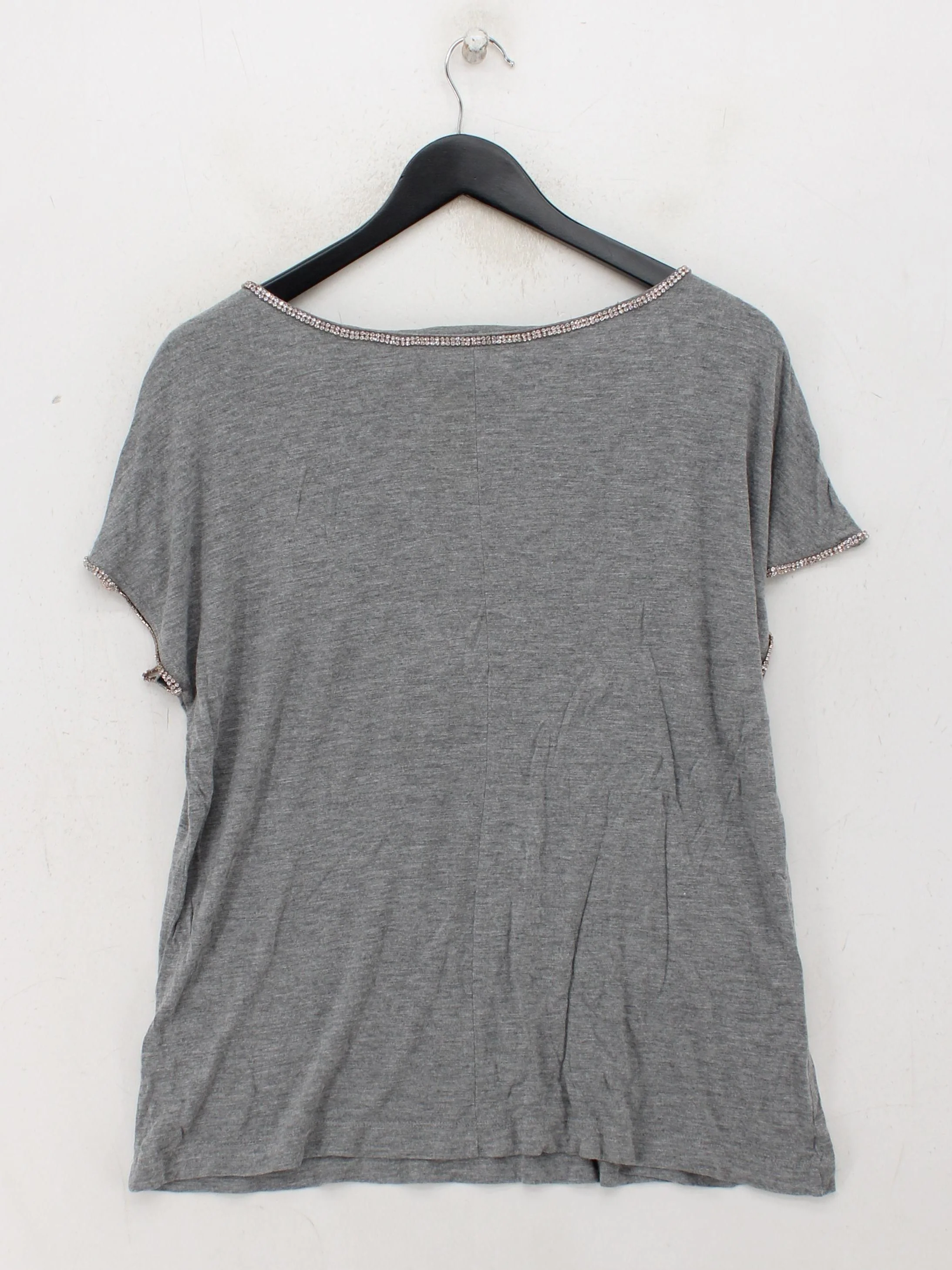 Warehouse Women's T-Shirt UK 16 Grey 100% Viscose Short Sleeve Round Neck Basic - Image 2