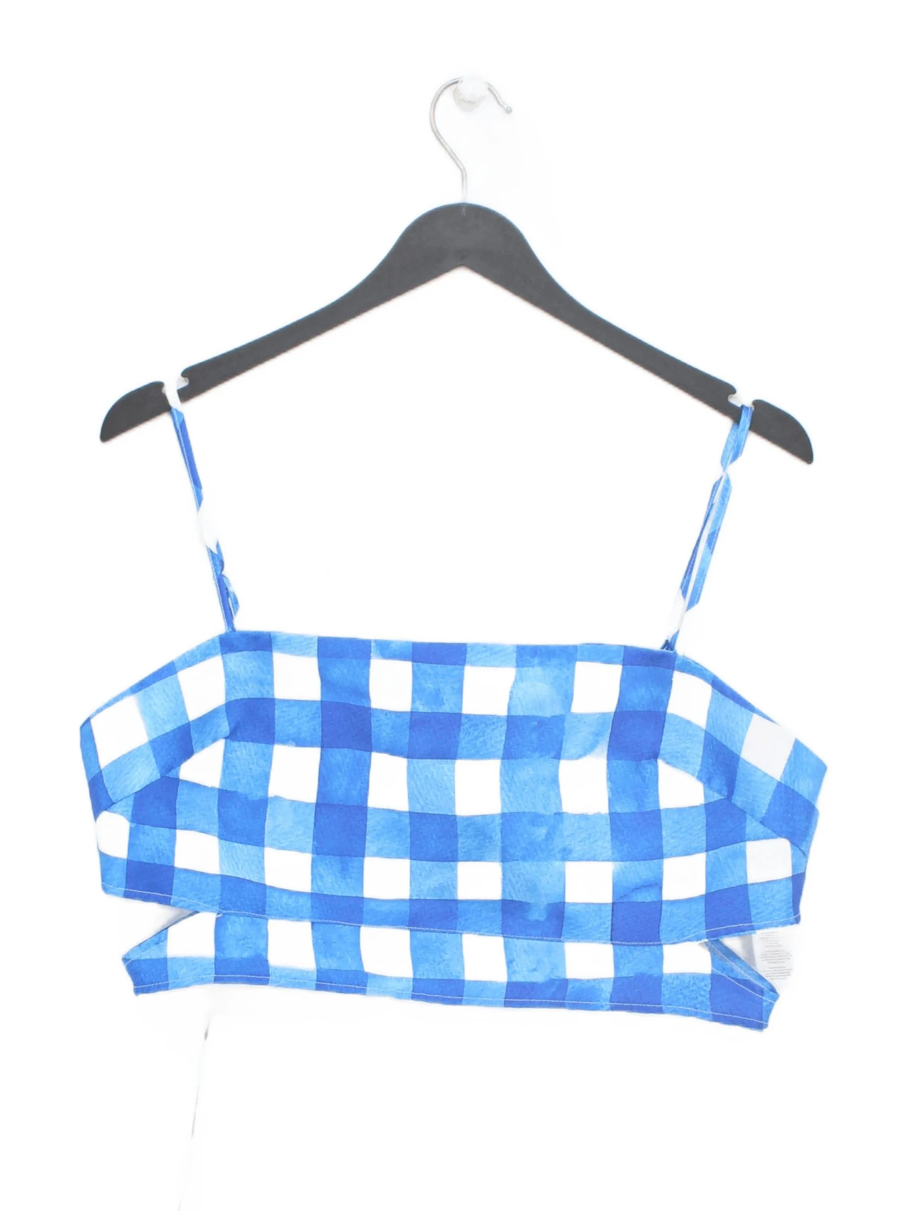 Warehouse Women's Top UK 14 Blue 100% Polyester Cropped