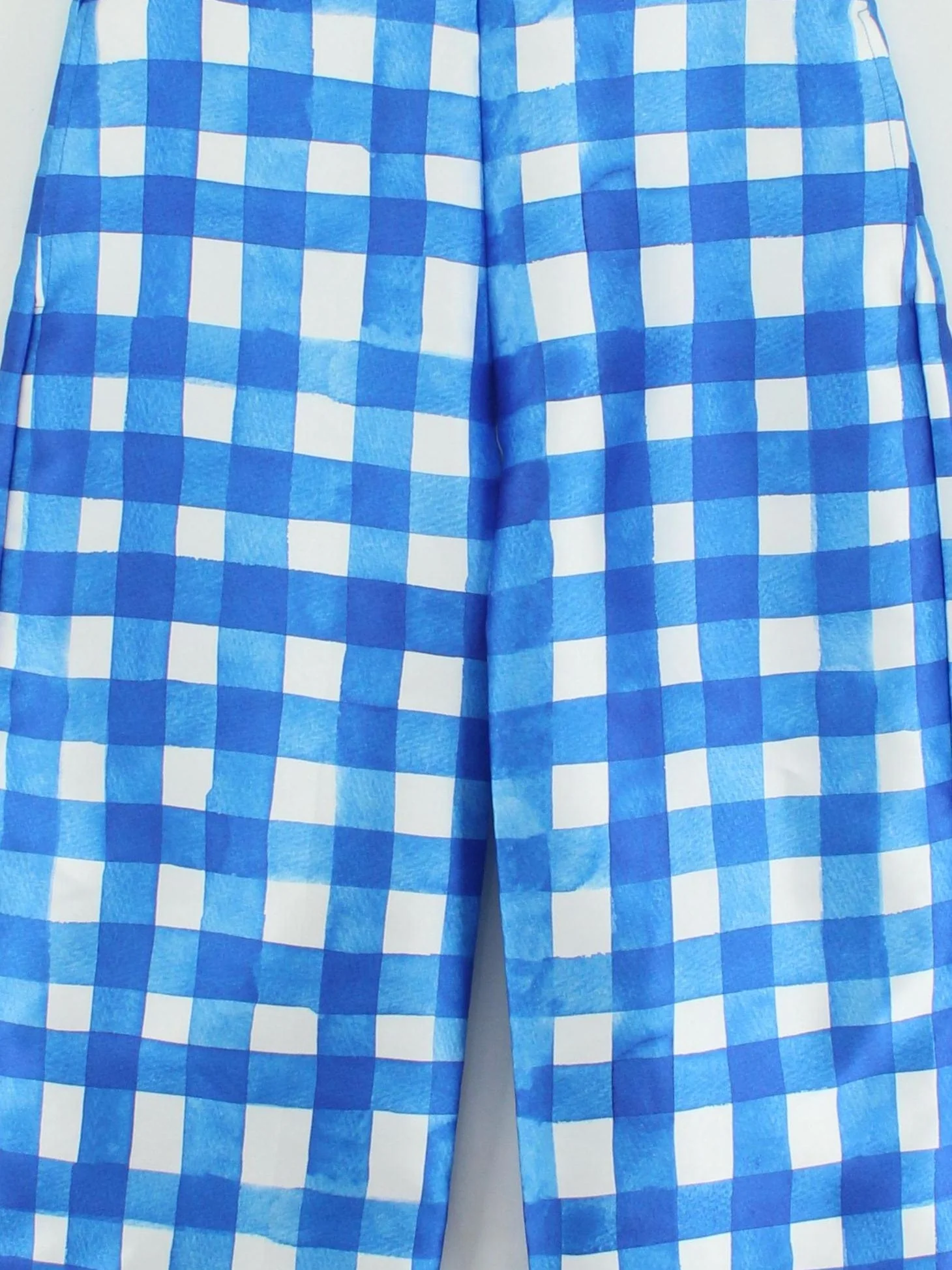Warehouse Women's Trousers UK 10 Blue Checkered 100% Other Wide-Leg Chino - Image 3