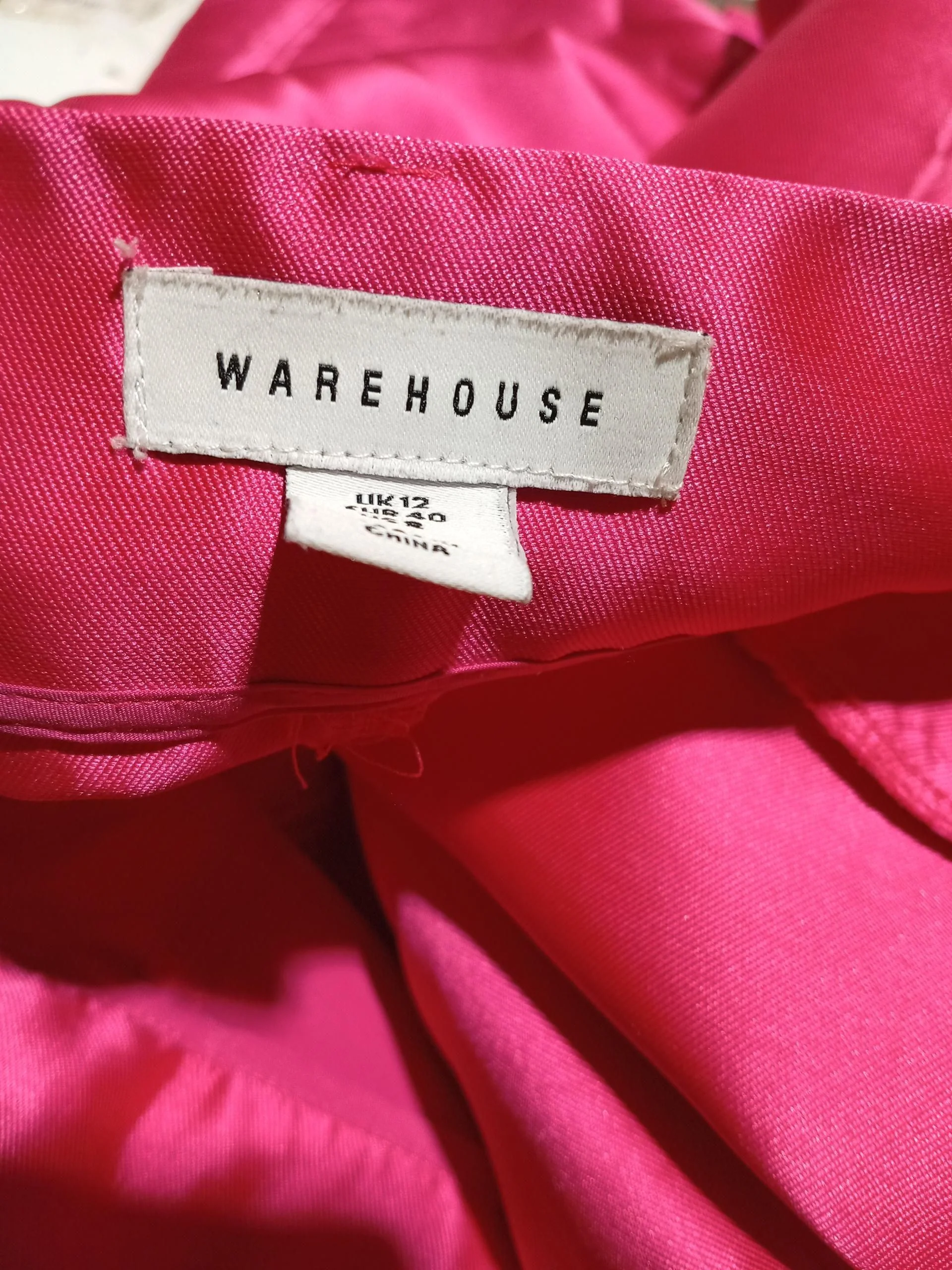 Warehouse Women's Trousers UK 12 Pink 100% Polyester Wide-Leg Chino - Image 5