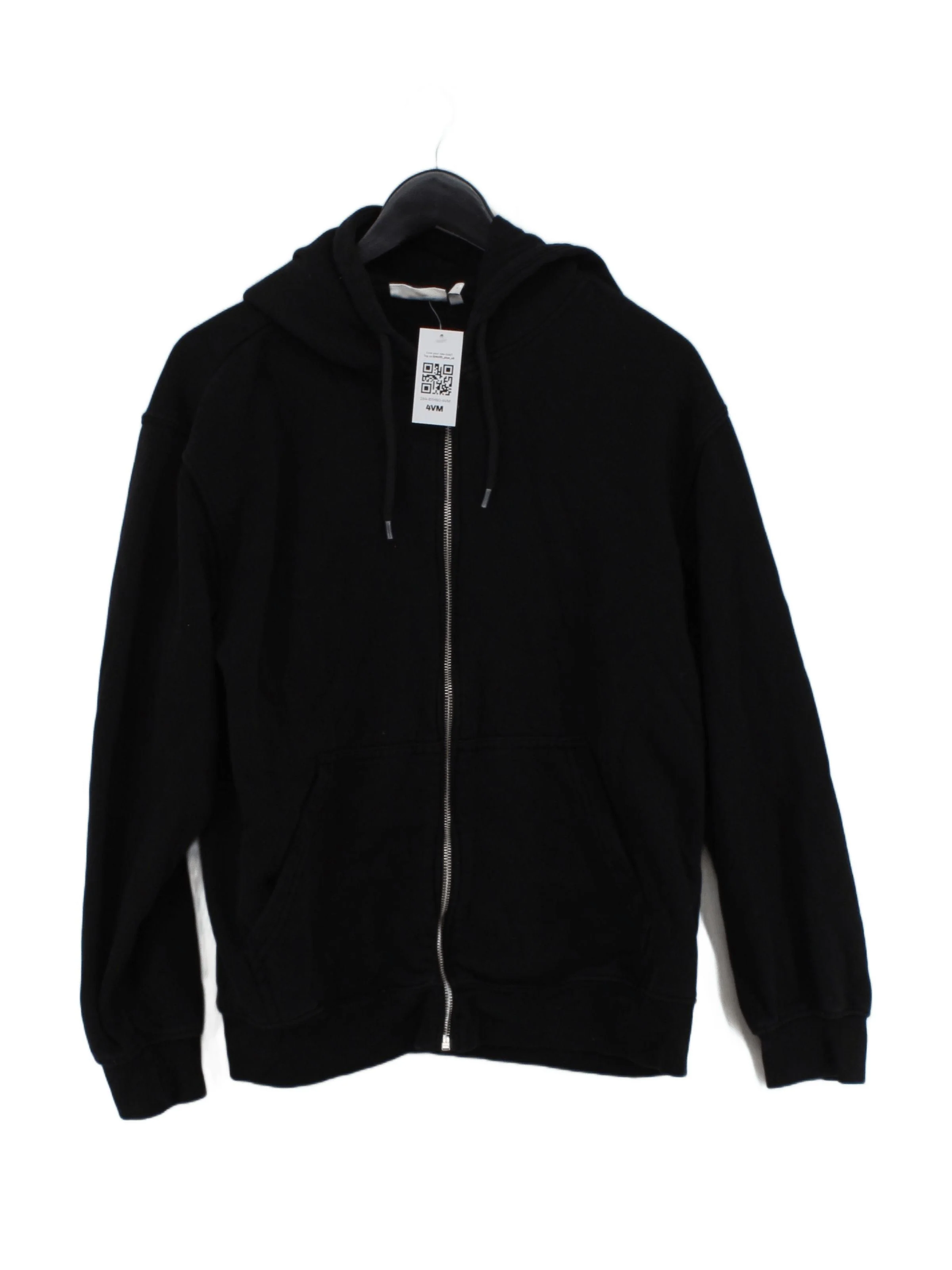 Weekday Men's Hoodie S Black Cotton with Polyester Pullover