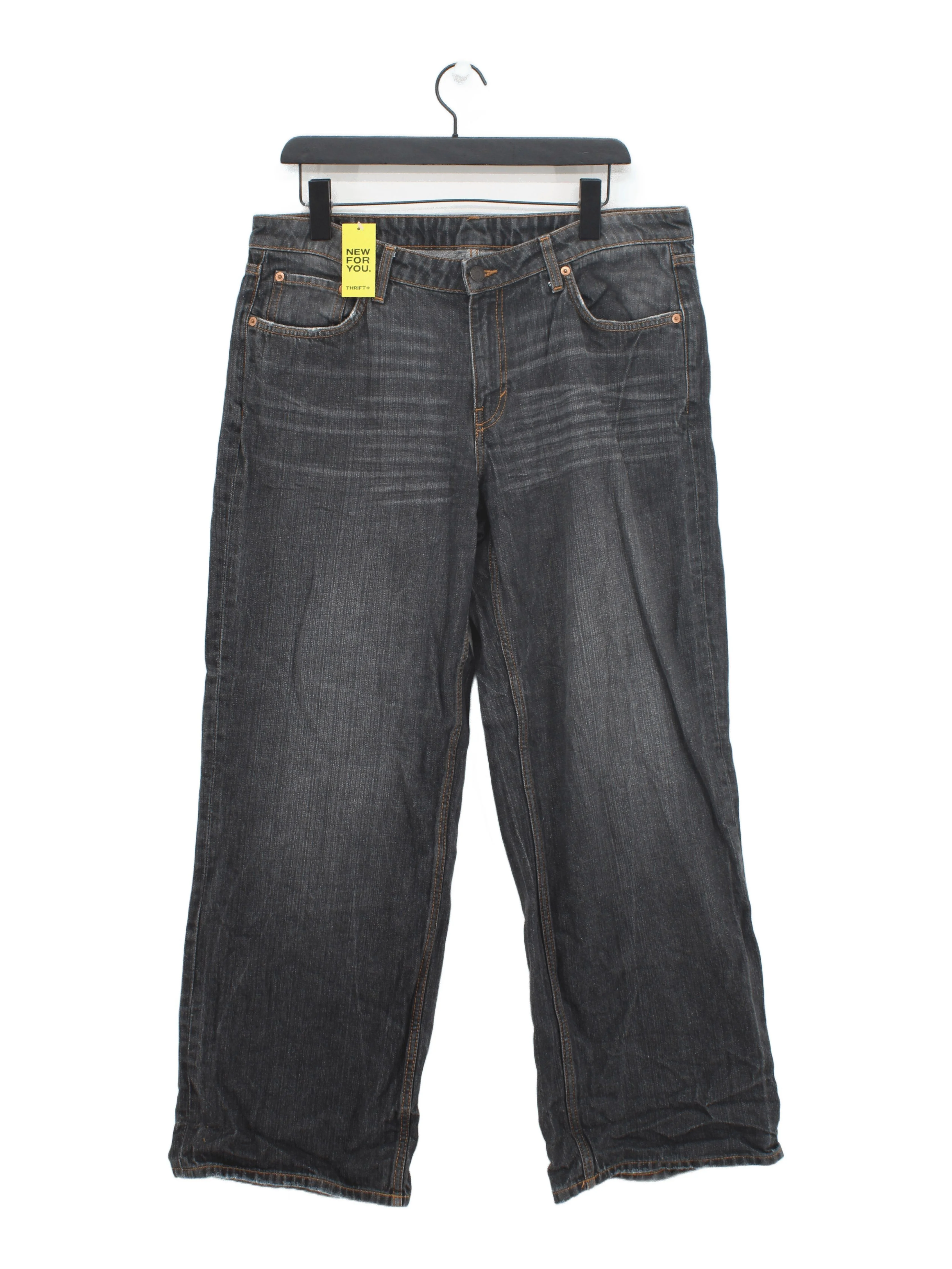 Weekday Men's Jeans W 33 in Black 100% Cotton Wide-Leg