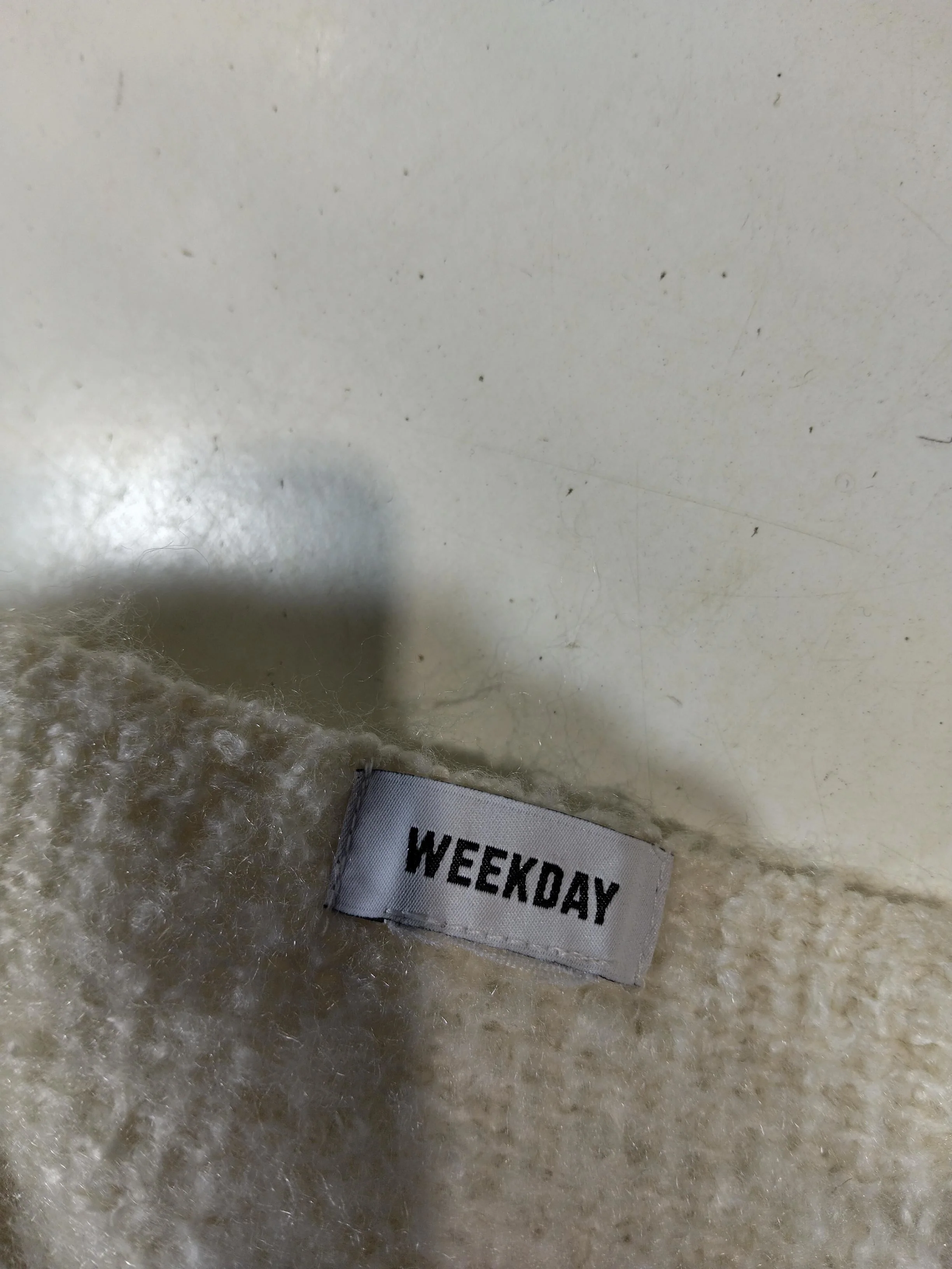 Weekday Men's Scarf Cream 100% Wool Scarf - Image 5