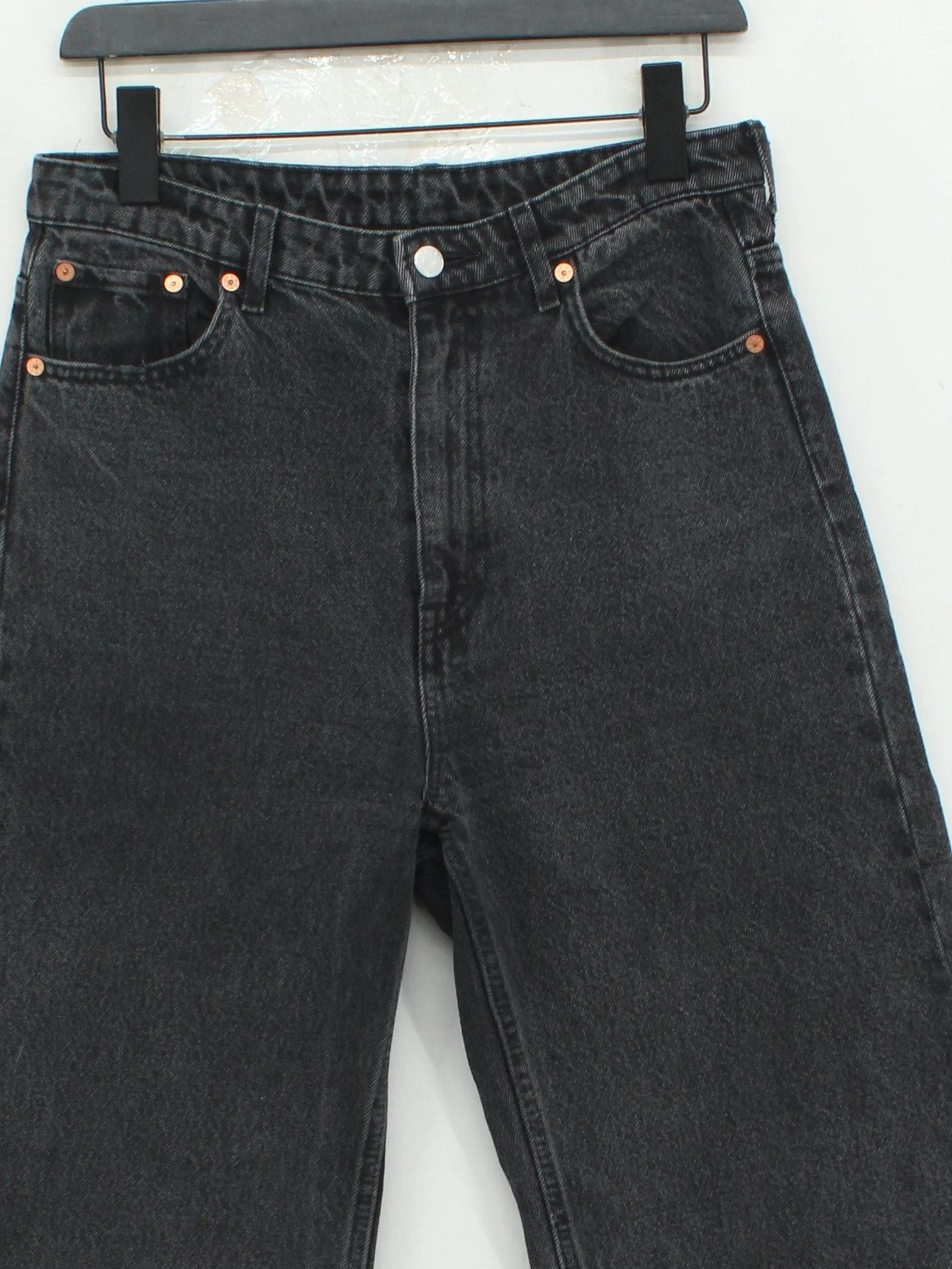 Weekday Women's Jeans W 29 in Black 100% Cotton Wide-Leg - Image 3