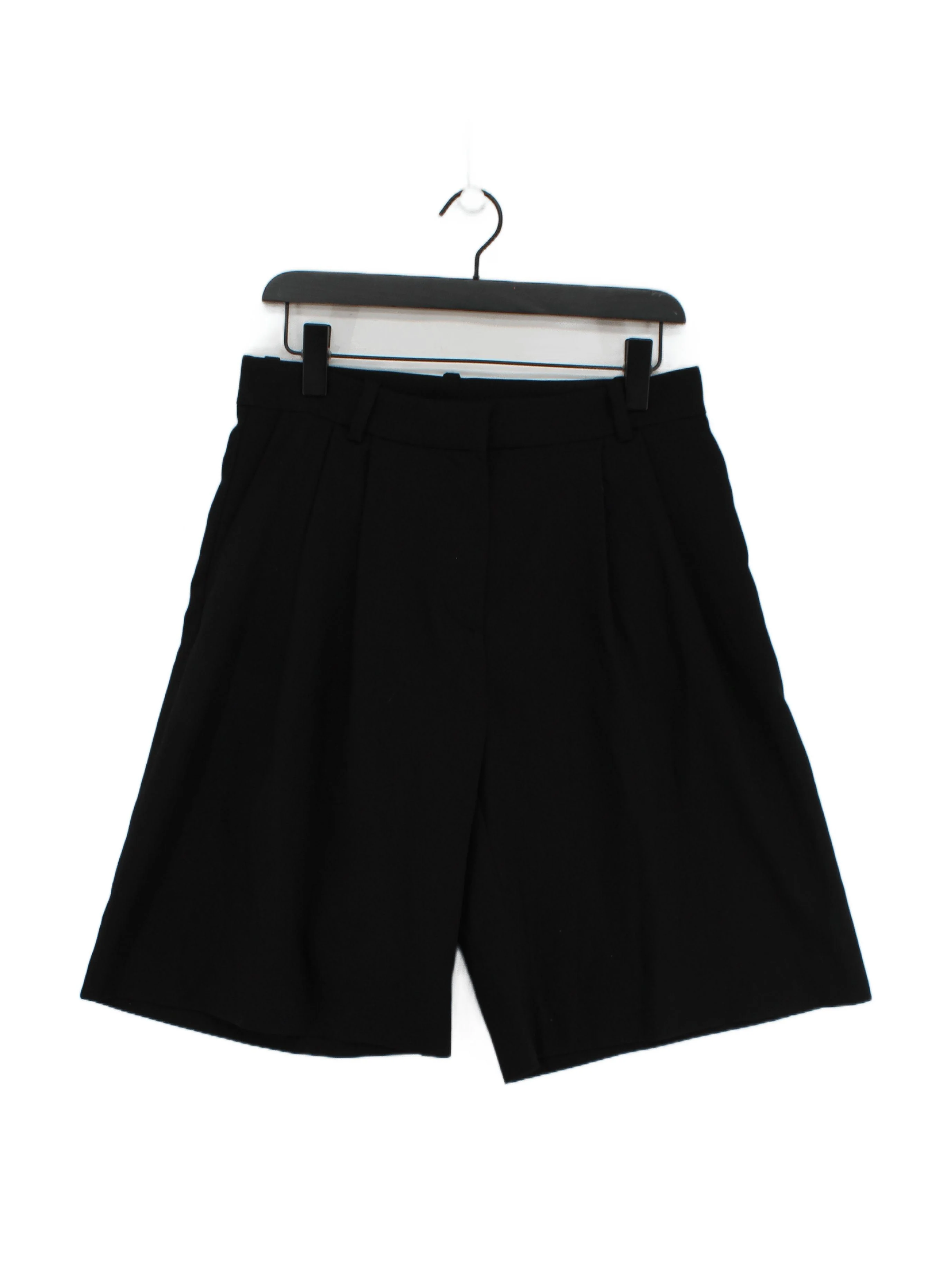 Weekday Women's Shorts UK 8 Black Polyester with Viscose, Elastane Mom