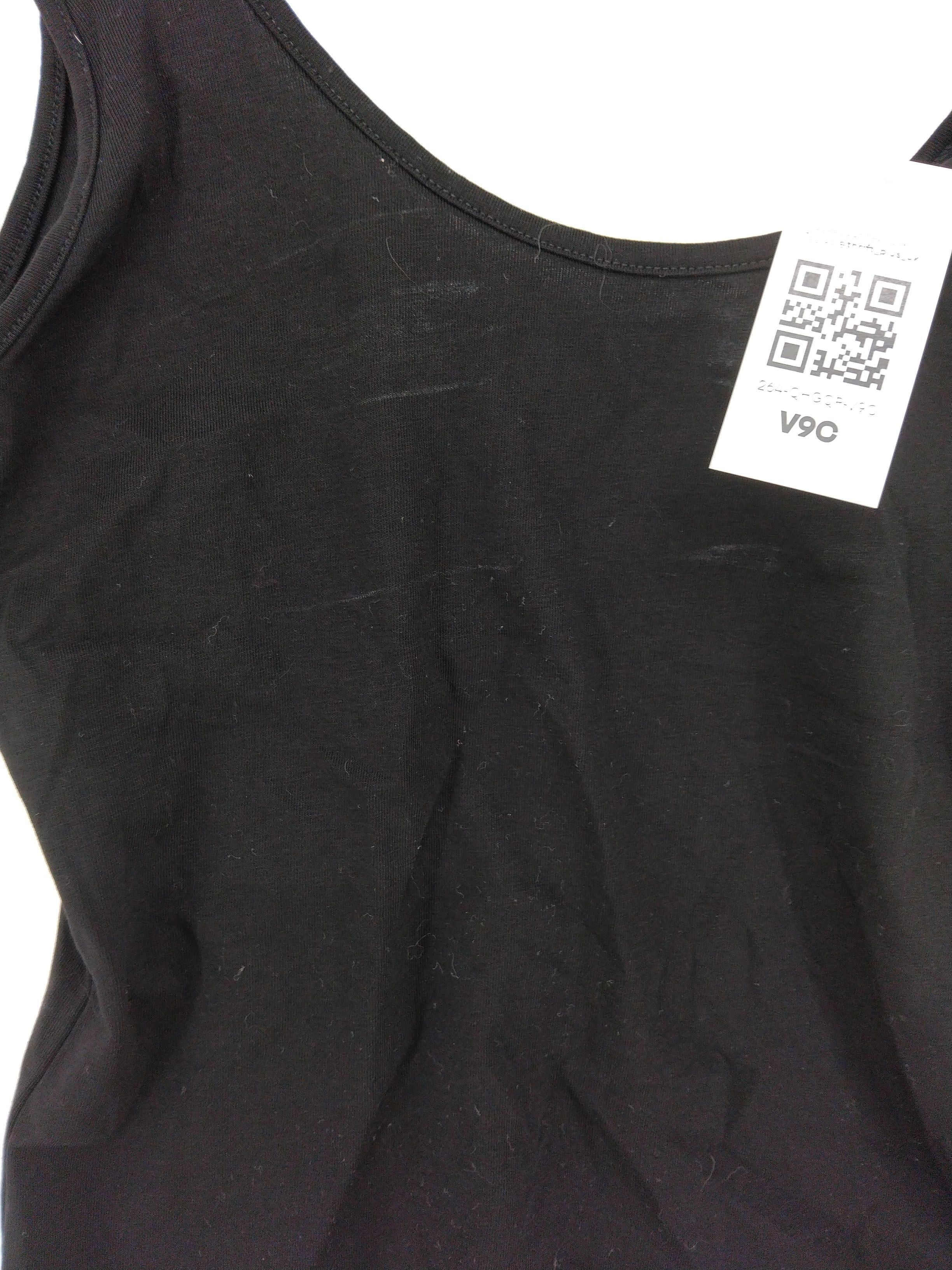 Weekday Women's T-Shirt S Black Cotton with Elastane Sleeveless V-Neck Camisole - Image 5