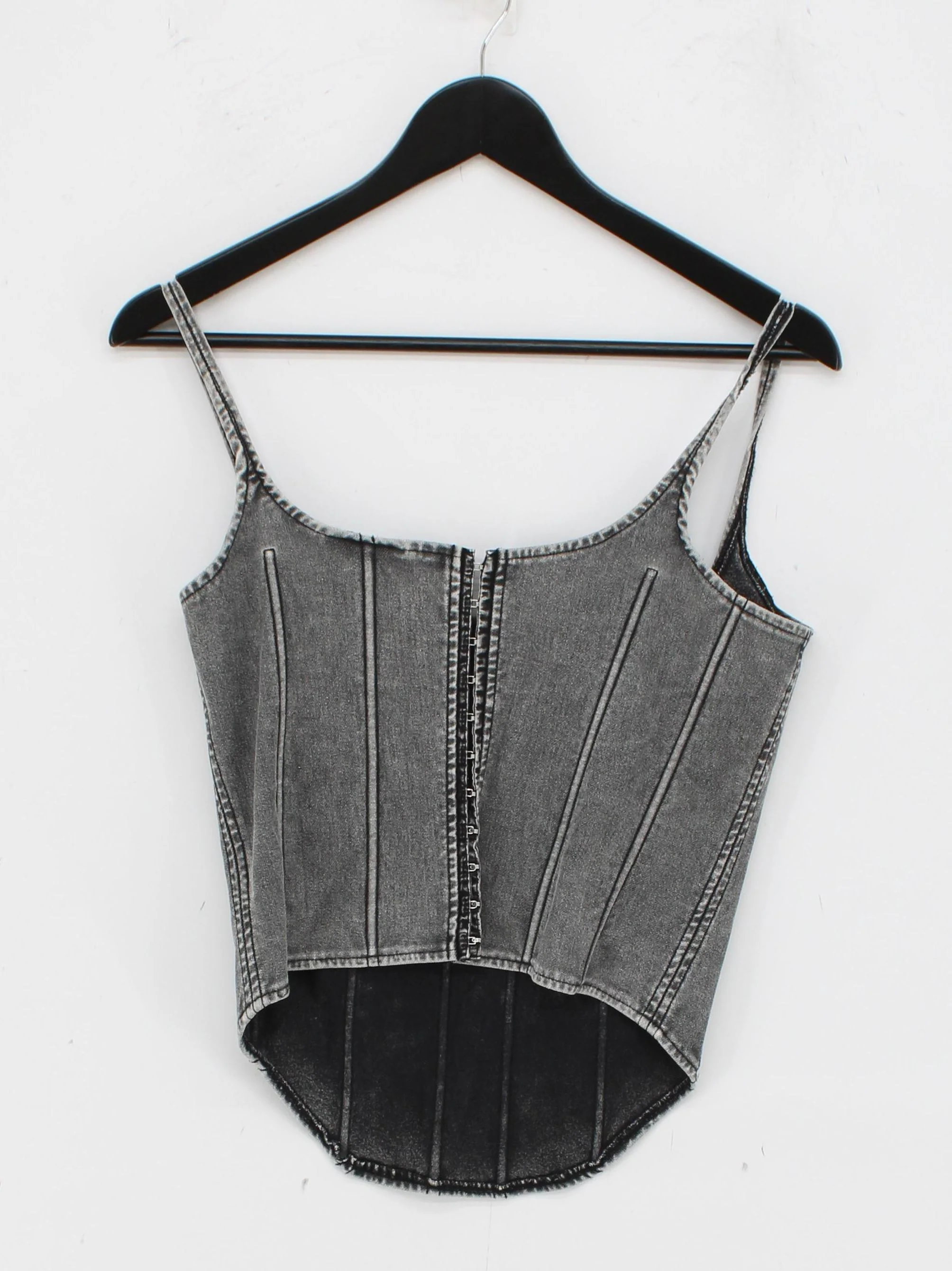 Weekday Women's Top M Grey Cotton with Polyester, Elastane Basic - Image 2