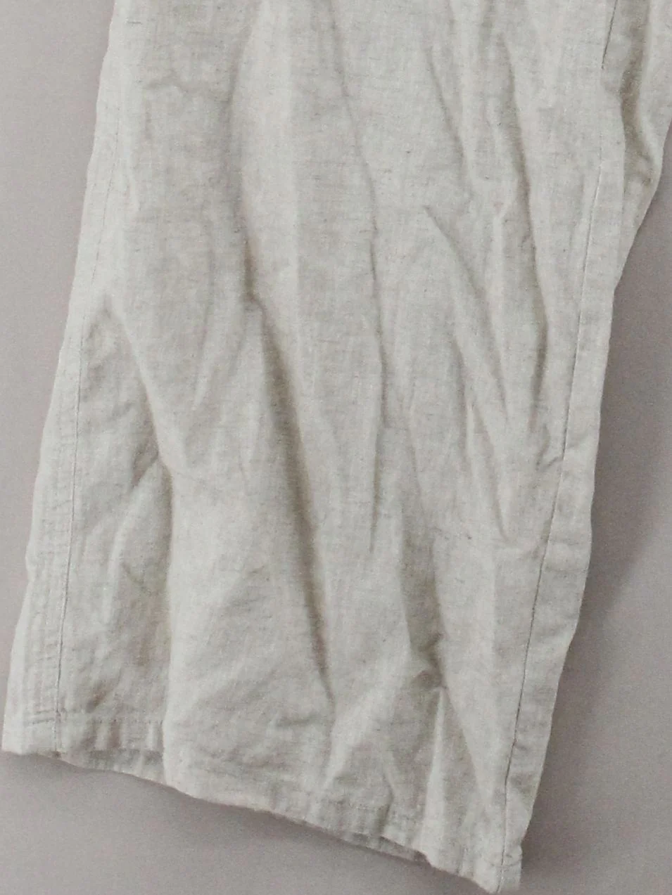 Weekday Women's Trousers UK 8 Cream Linen with Cotton Wide-Leg Sweatpants - Image 4