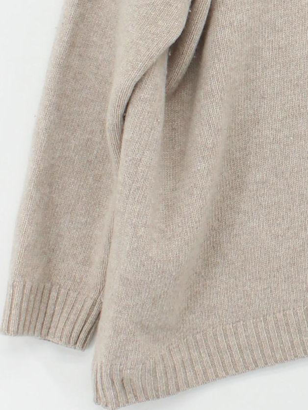 Weekend Max Mara Women's Jumper L Cream 100% Wool Roll Neck Pullover - Image 4