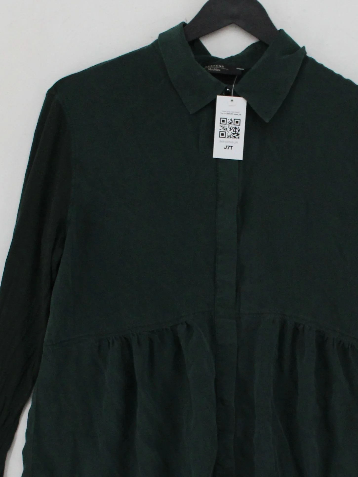 Weekend Max Mara Women's Shirt M Green Viscose with Elastane Basic - Image 3