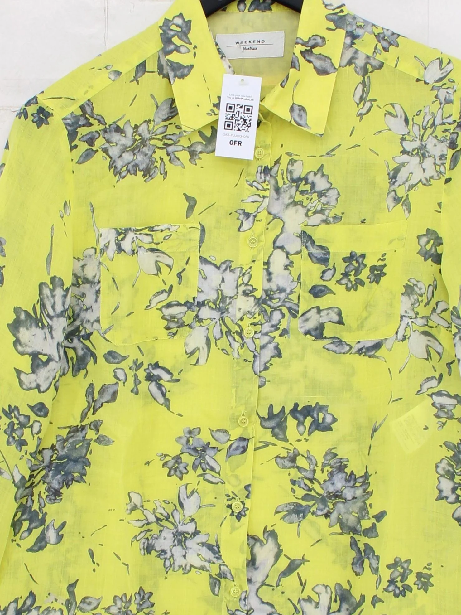 Weekend Max Mara Women's Shirt M Yellow 100% Linen Basic - Image 3