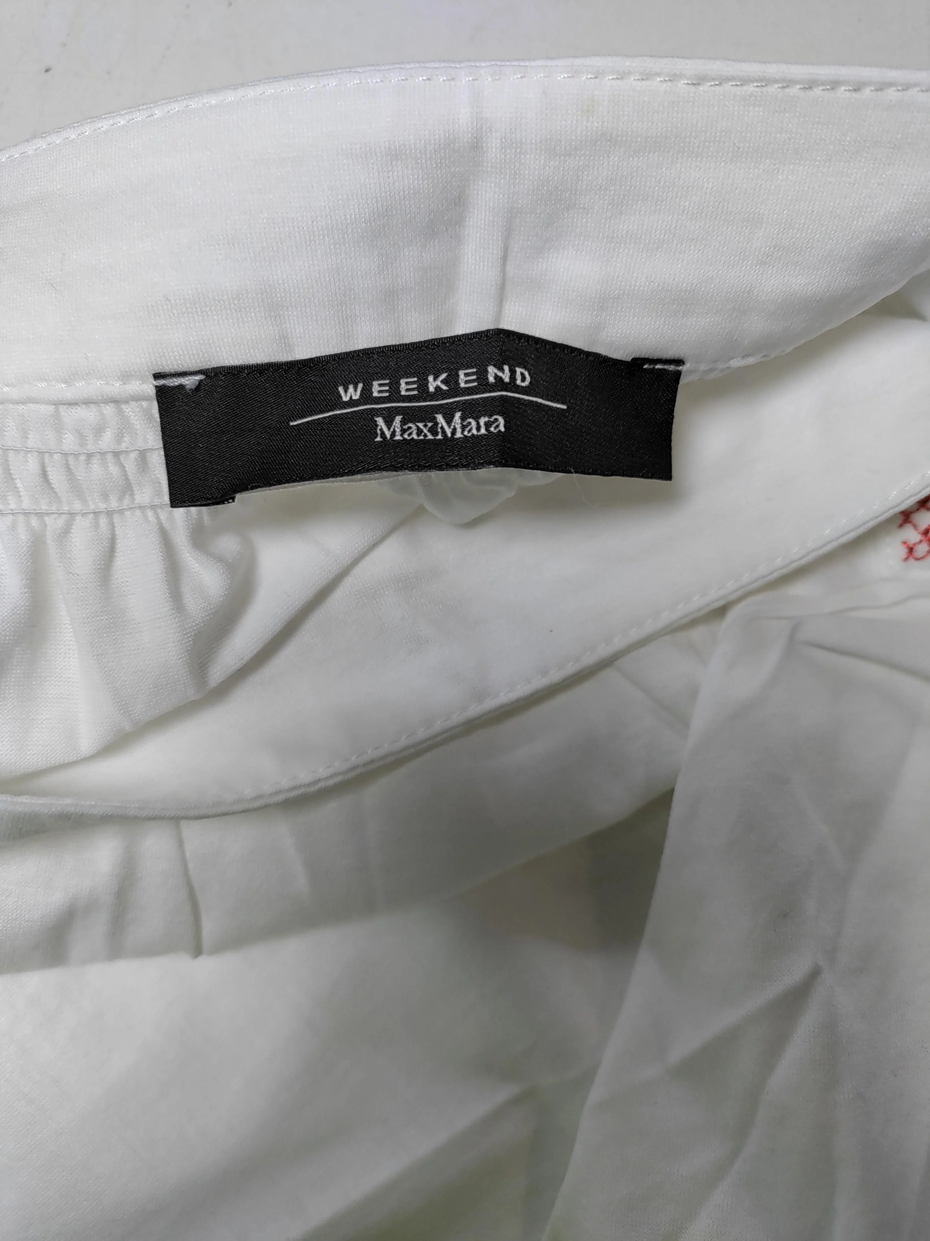Weekend Max Mara Women's Top M White 100% Cotton 3/4 Sleeve Square Neck Tunic - Image 5
