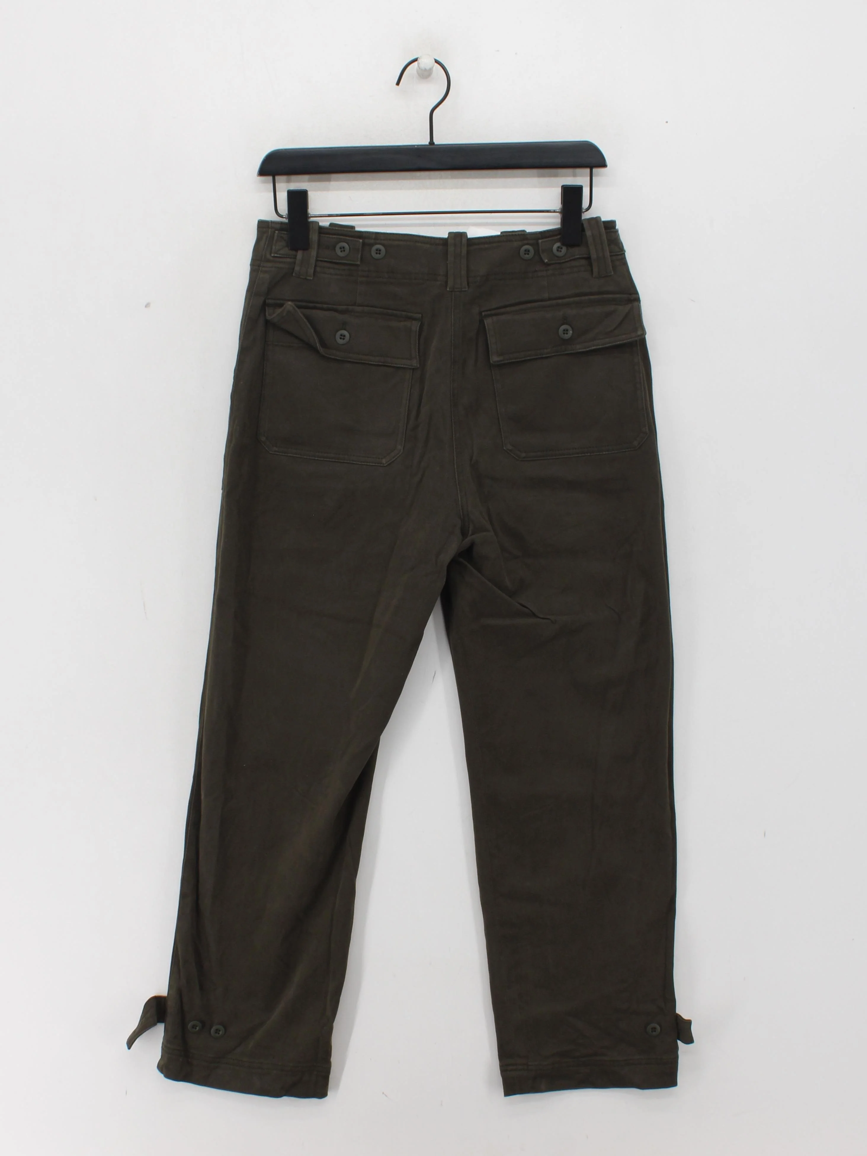 Weekend Max Mara Women's Trousers UK 10 Green Cotton with Elastane Cargo - Image 2