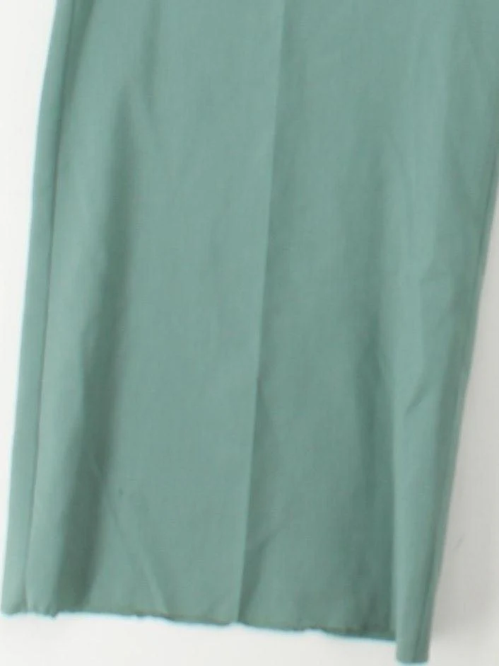 Weekend Max Mara Women's Trousers UK 12 Green 100% Wool Wide-Leg Chino - Image 4