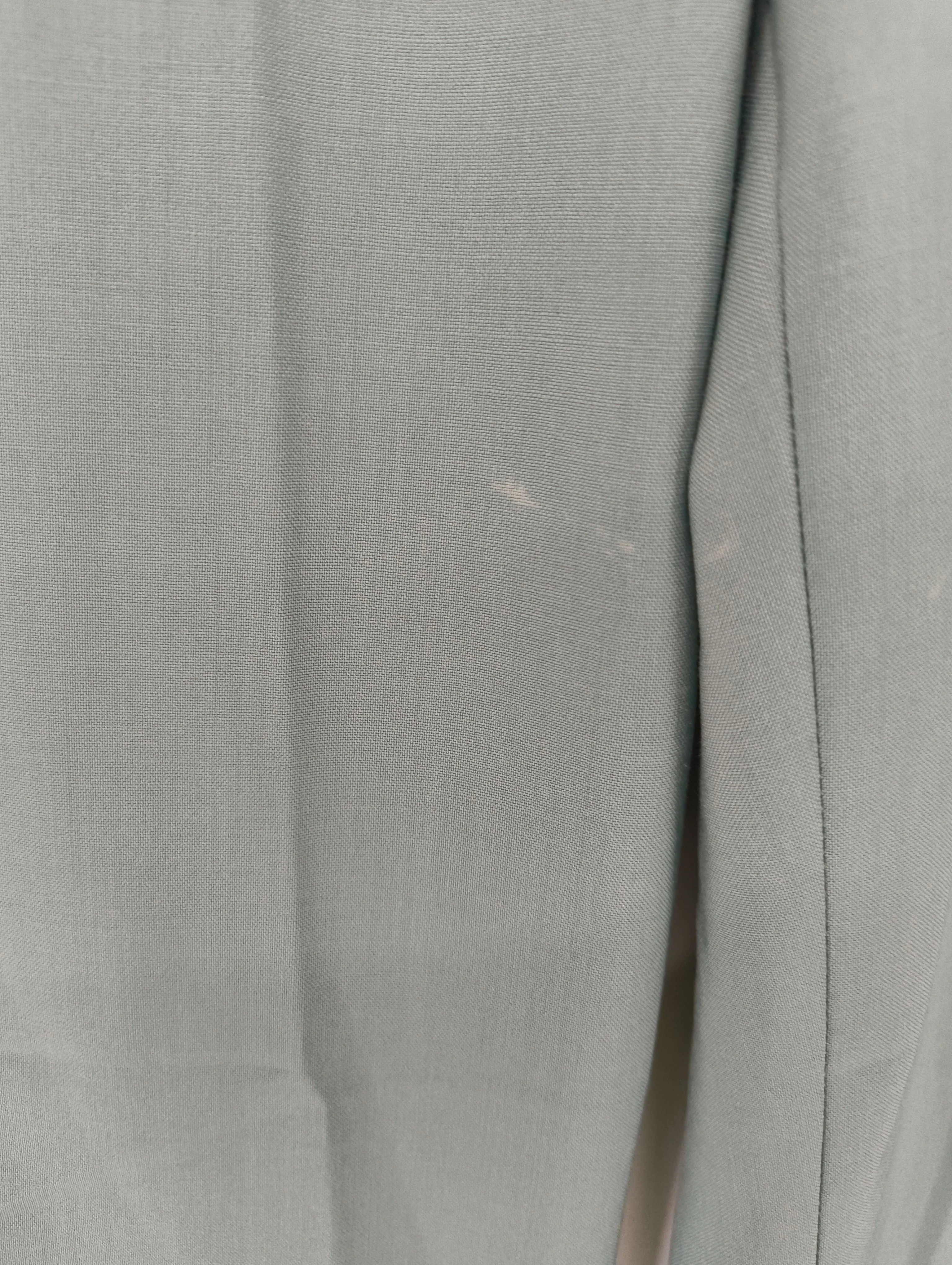 Weekend Max Mara Women's Trousers UK 12 Green 100% Wool Wide-Leg Chino - Image 5