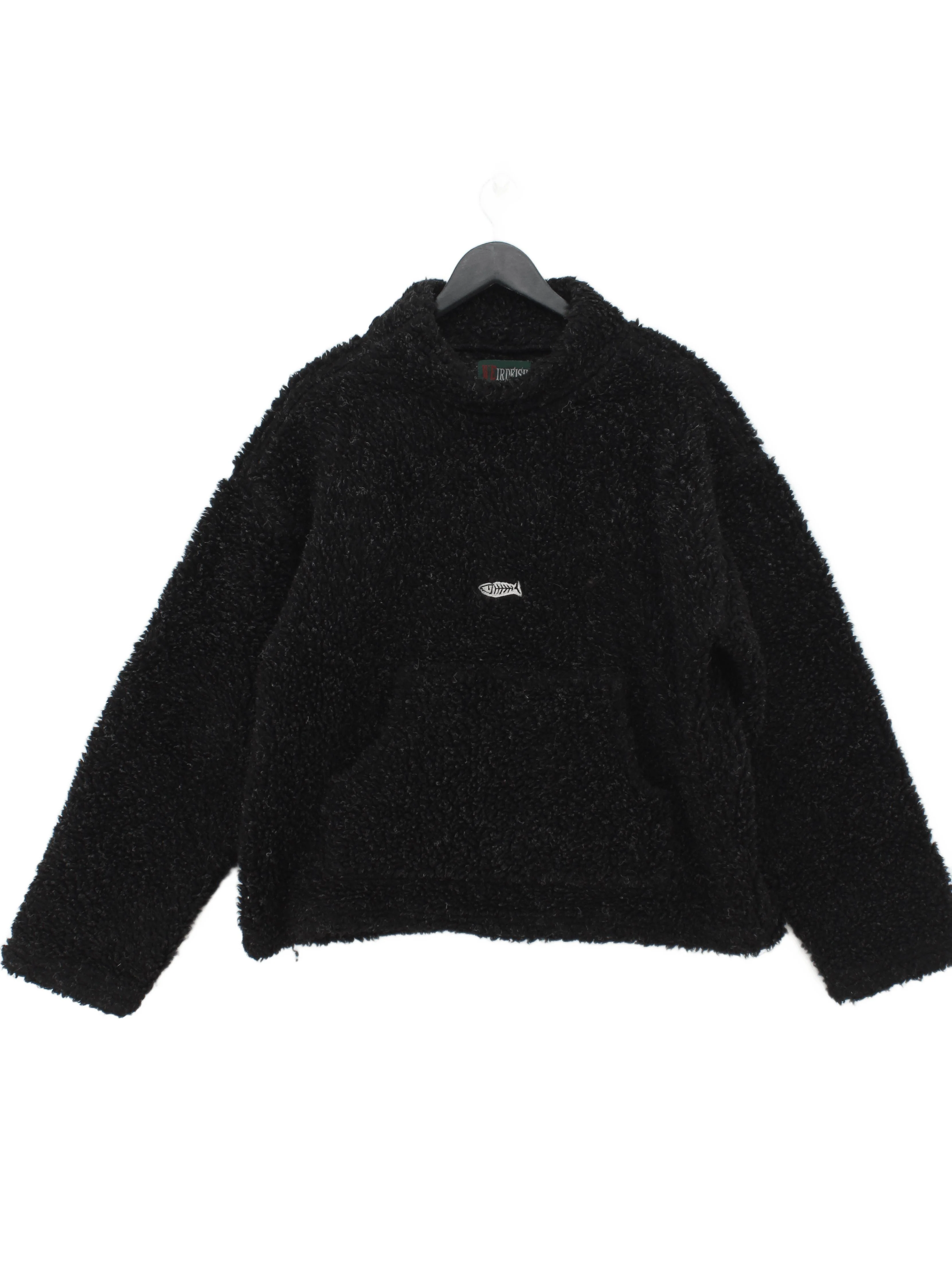 Weird Fish Men's Jumper L Black Polyester with Acrylic High Neck Pullover