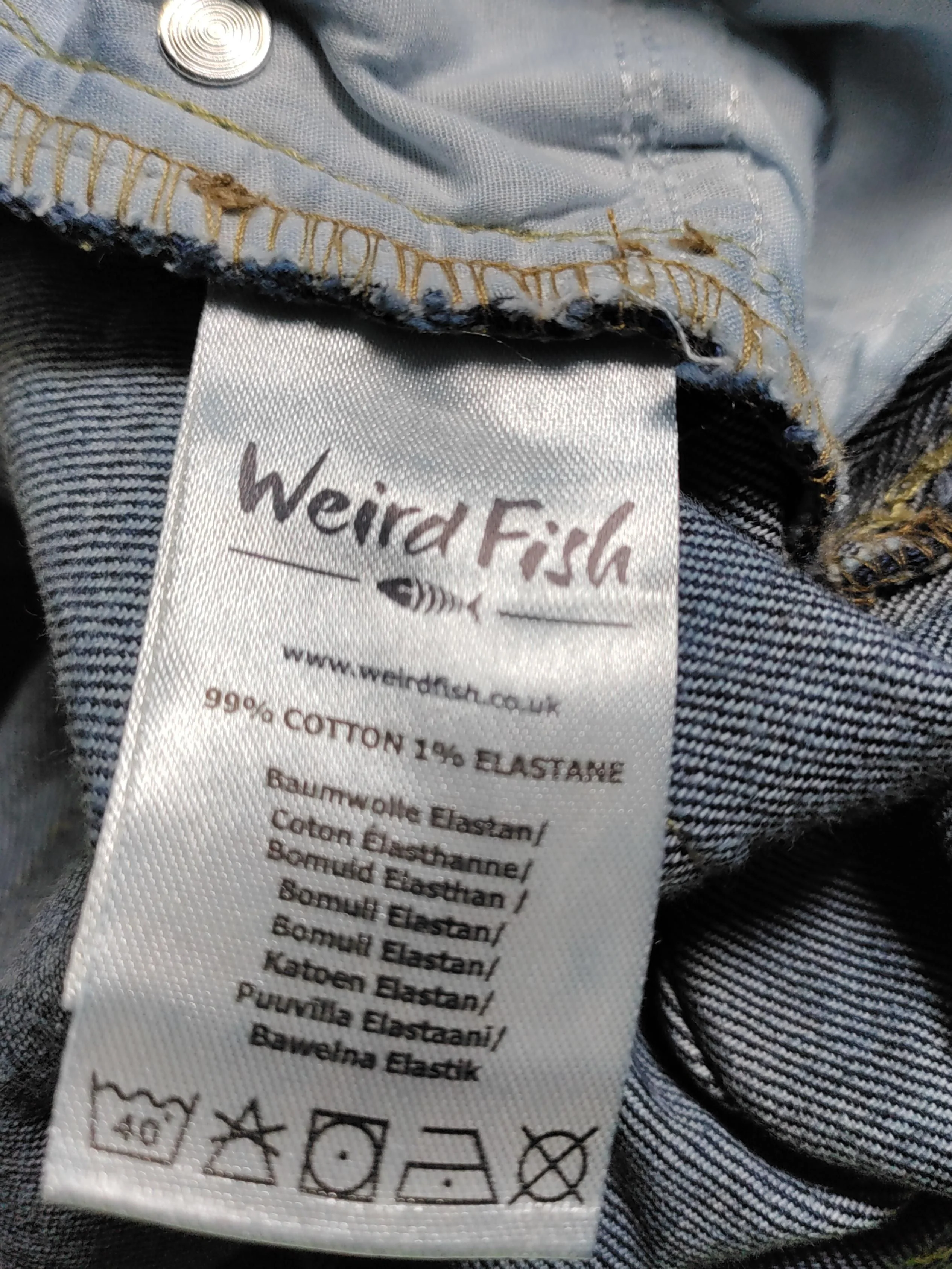 Weird Fish Women's Jeans UK 10 Blue Cotton with Elastane Wide-Leg - Image 6